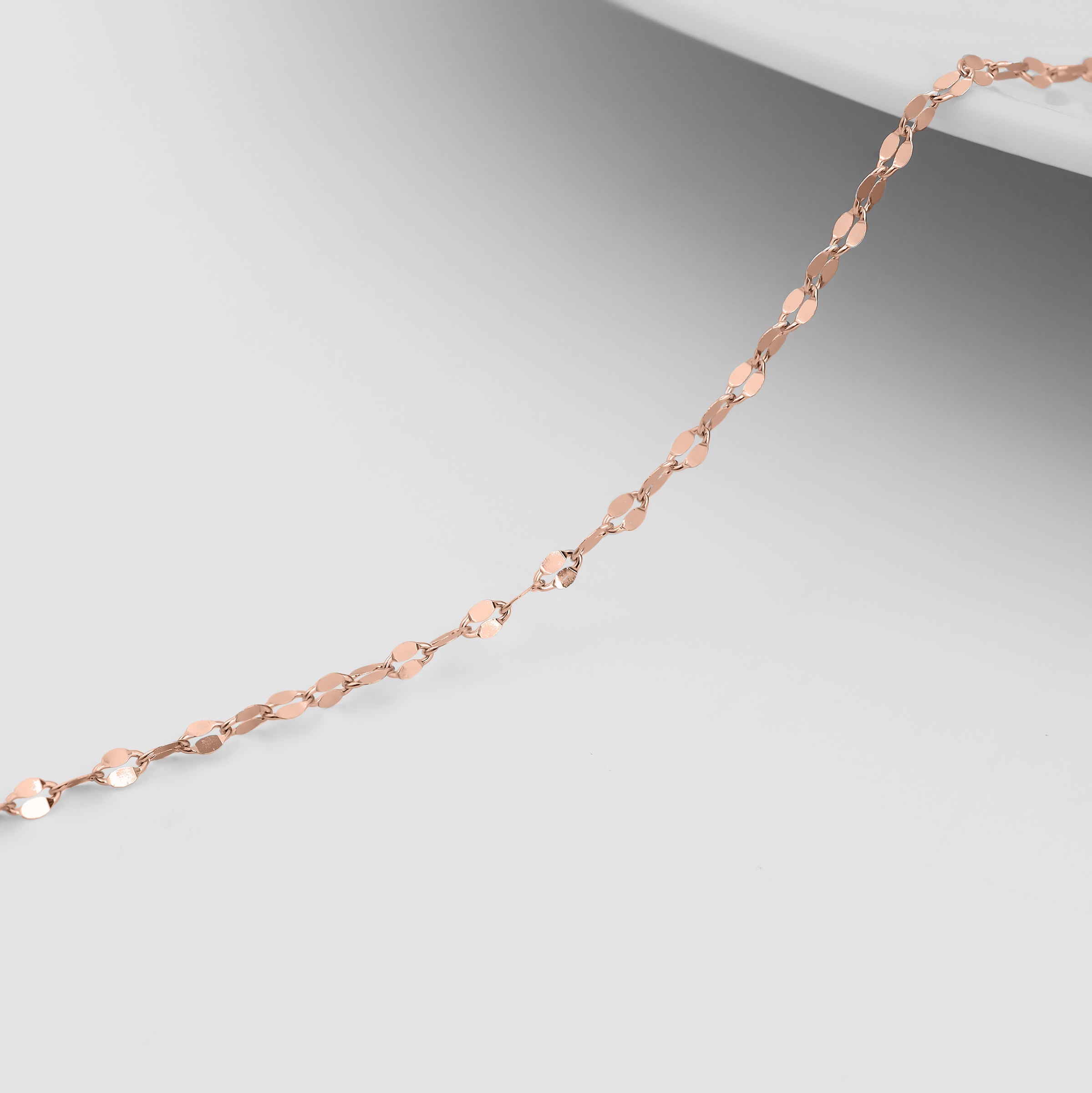 2.0 mm Lip Chain 14K Solid Rose Gold Permanent Jewelry - By the Inch / PMJ0018、mySite、dreamappss