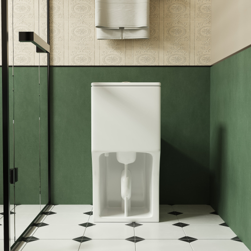 1.1/1.6 GPF Elongated Comfort Height Floor Mounted One-Piece Toilet, CUPC Certified, WaterSense Cetified, Ceramic, White Color, Soft Close Seat、、xpatfood