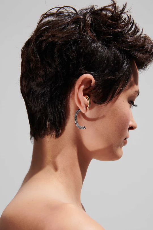 Demarson Pave Luna Earrings, Available in 2 Sizes、mySite、noshort