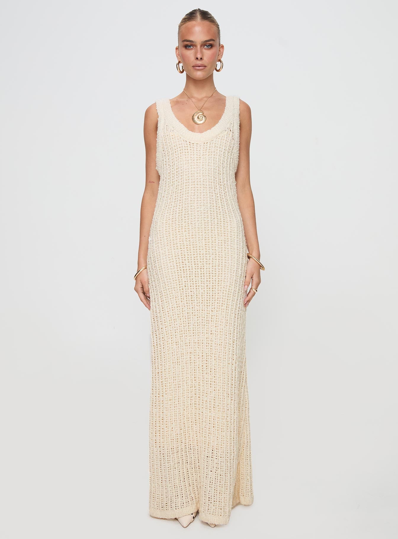 Andiamo Maxi Dress Cream、mySite、solidvoid