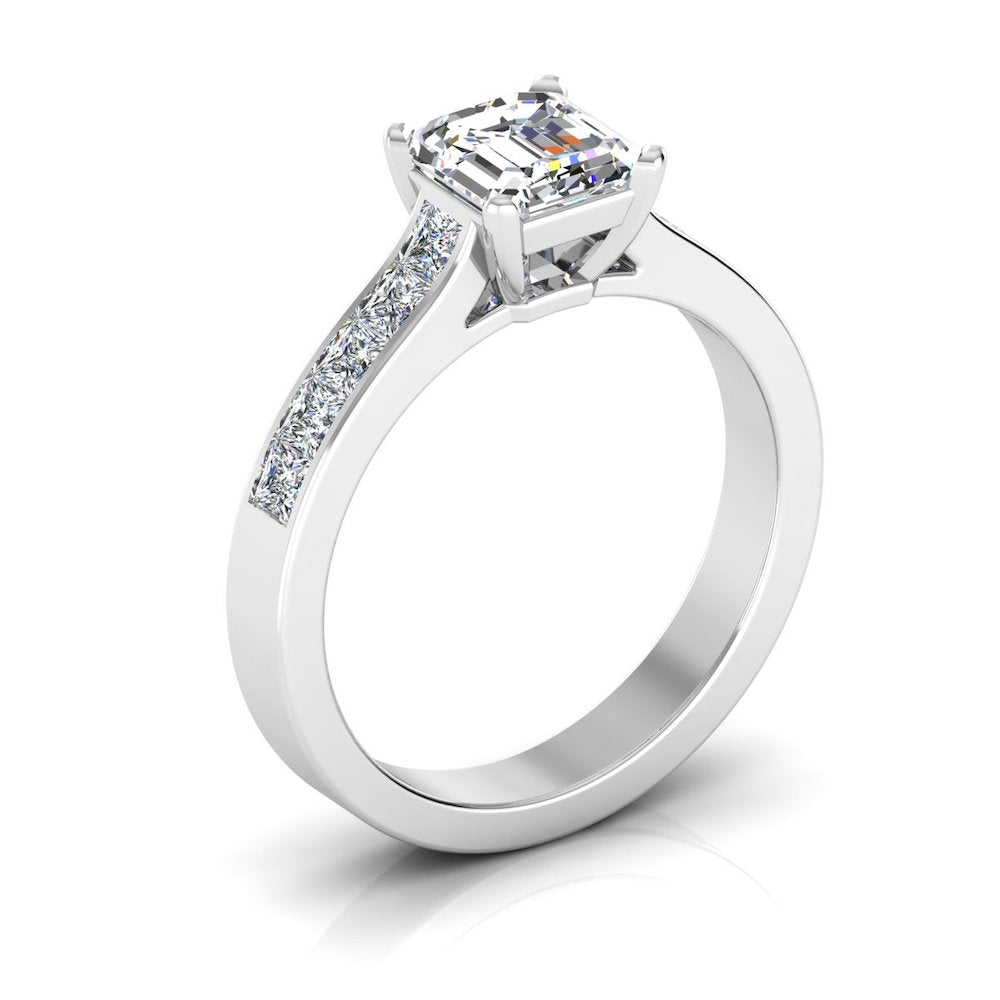 Invisible Set Asscher Cut Moissanite Engagement Ring、mySite、hinf8tx79