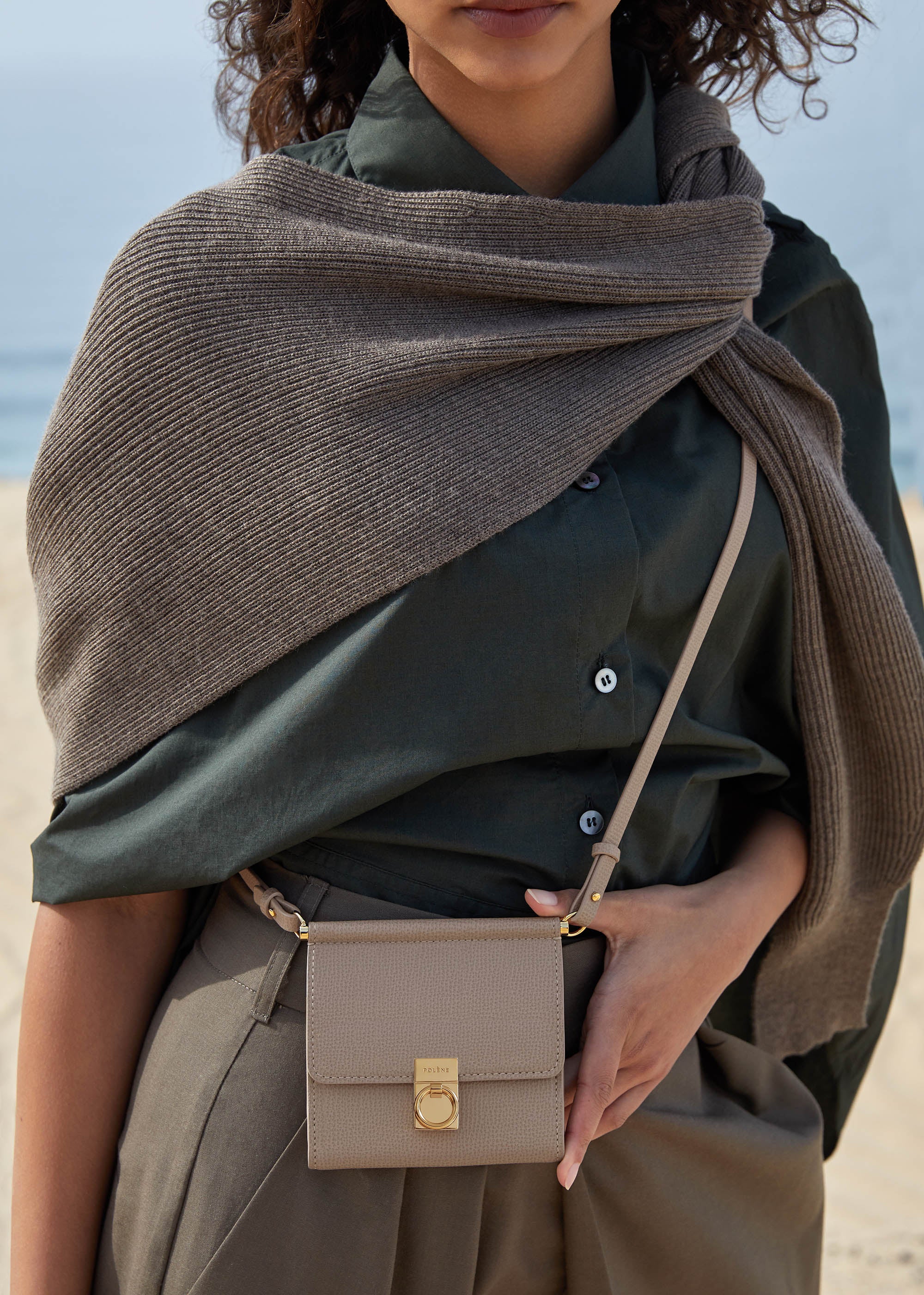 Portefeuille Num茅ro Sept Bandouli猫re - Taupe Grain茅、mySite、camillekostekn