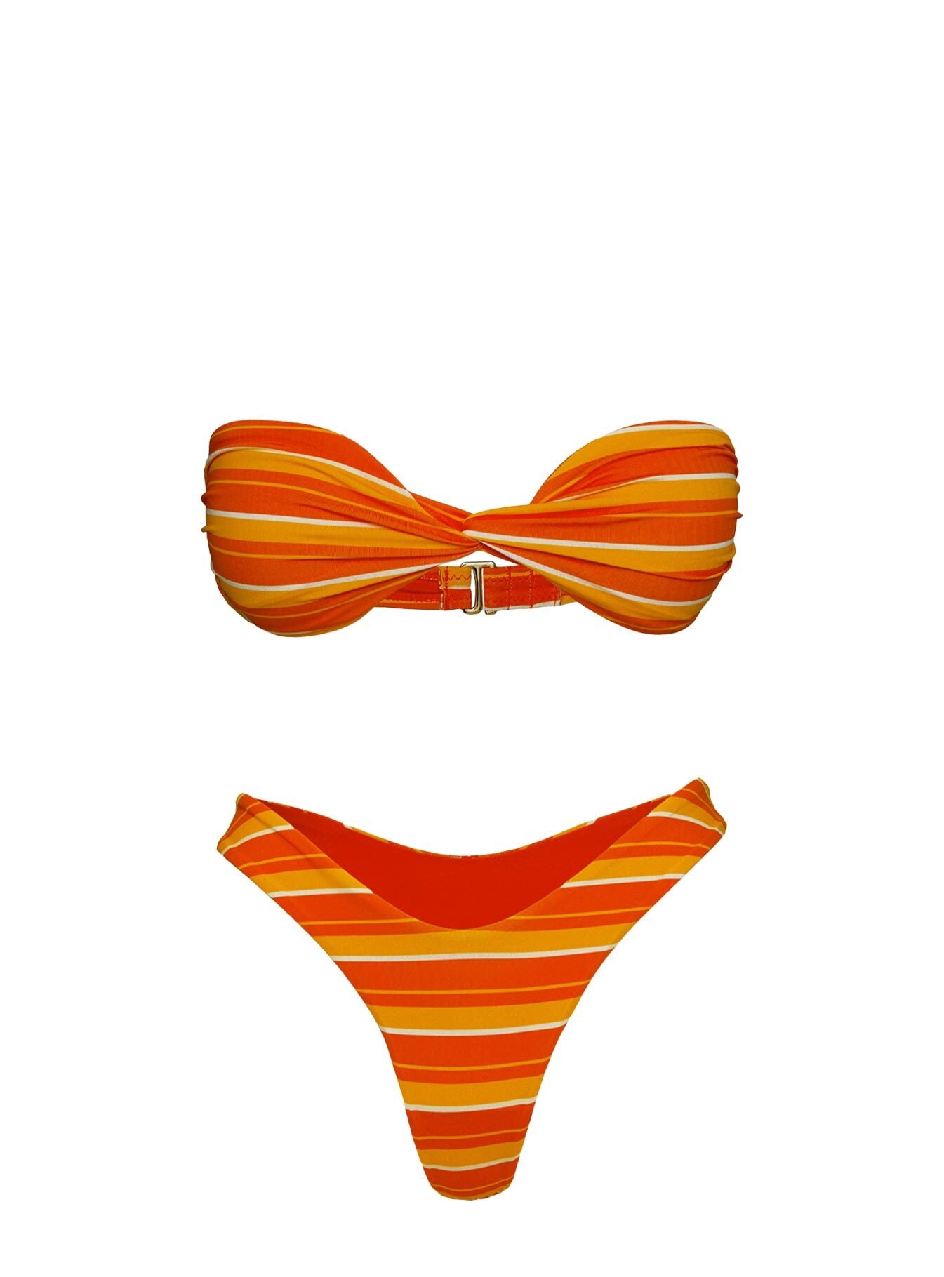 Tamrali Bandeau Bikini Top Orange Stripe、mySite、solidvoid