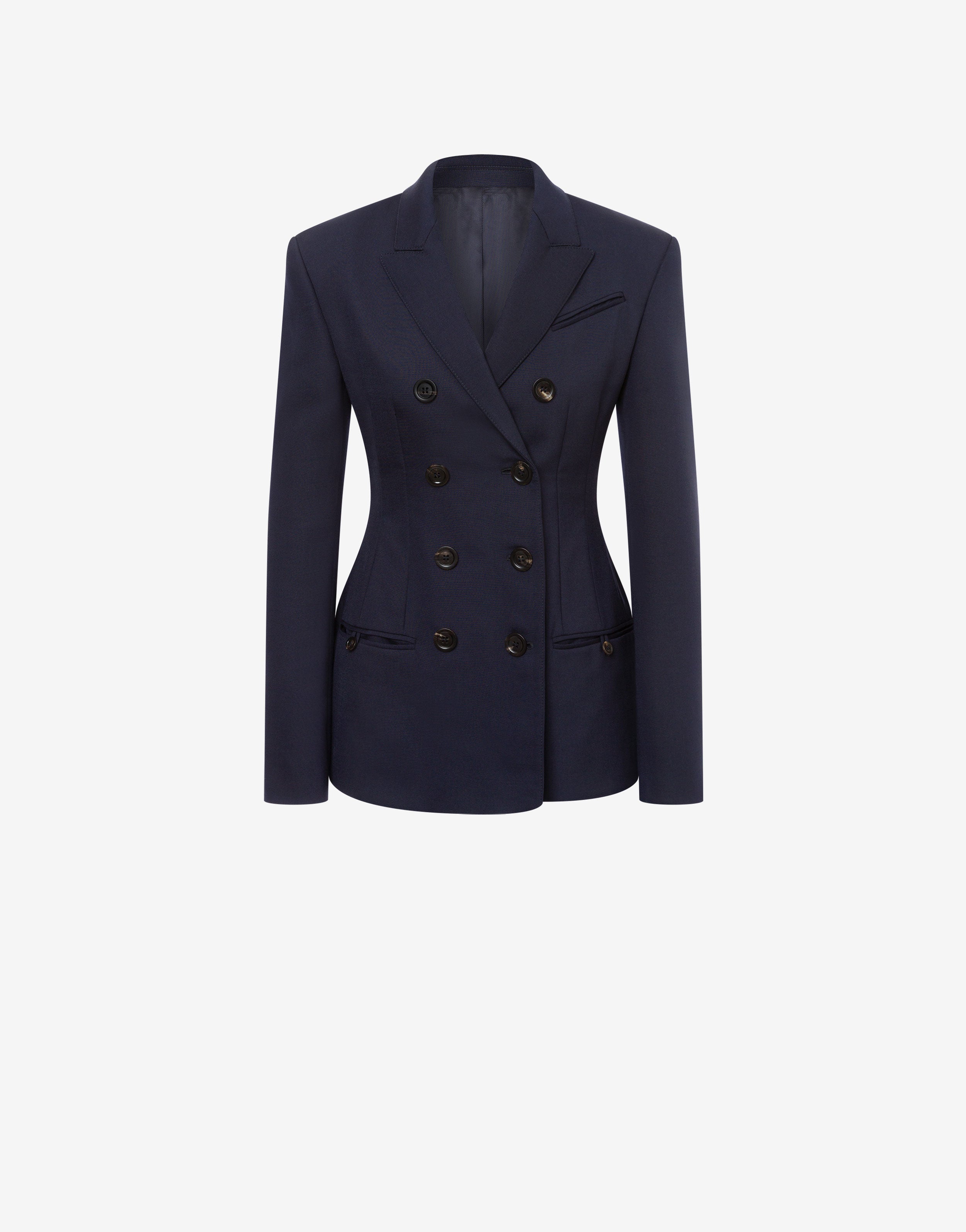 Giacca doppiopetto in lana leggera stretch、mySite、aoinhome