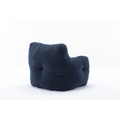010-Soft Teddy Fabric Tufted Foam Bean Bag Chair With Teddy Fabric Dark Gray、、casual