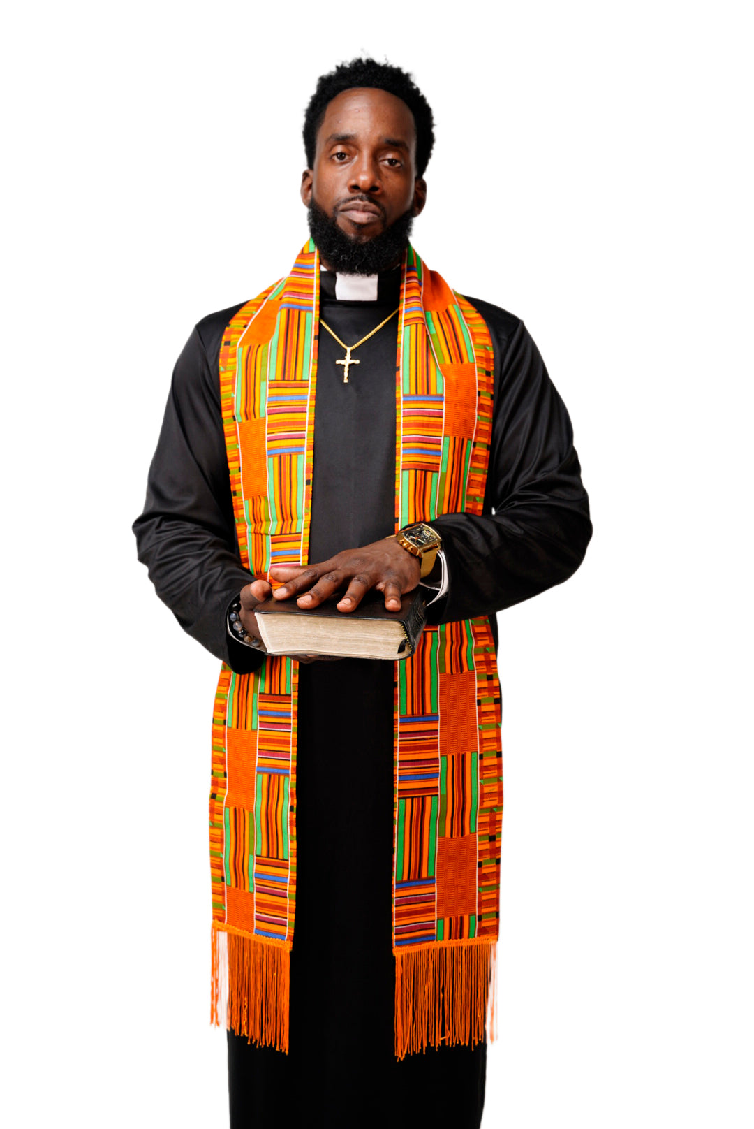 Kente African Print Church Clergy Pastor Choir Stole/Sash with Fringes DPC0795S、mySite、solidvoid