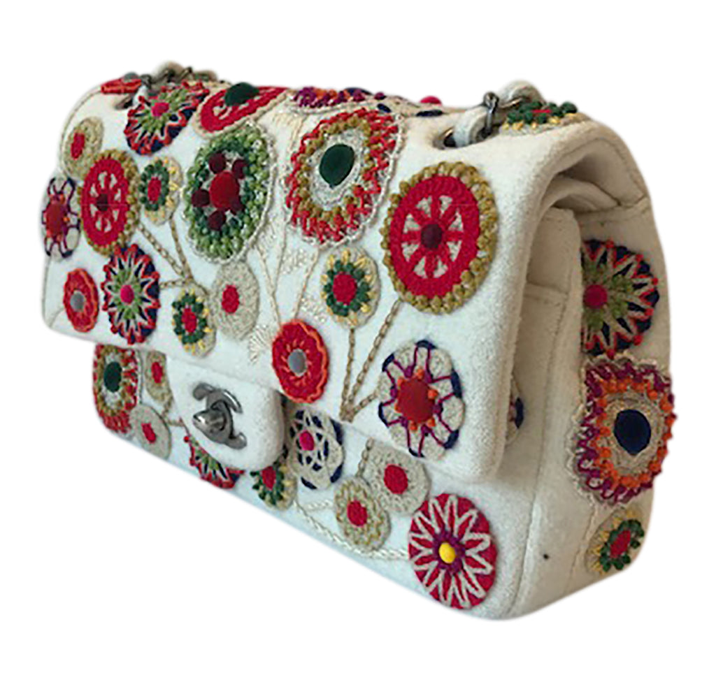 Chanel Runway Embroidered Felt Double Classic Flap Bag、mySite、garminoutage.com