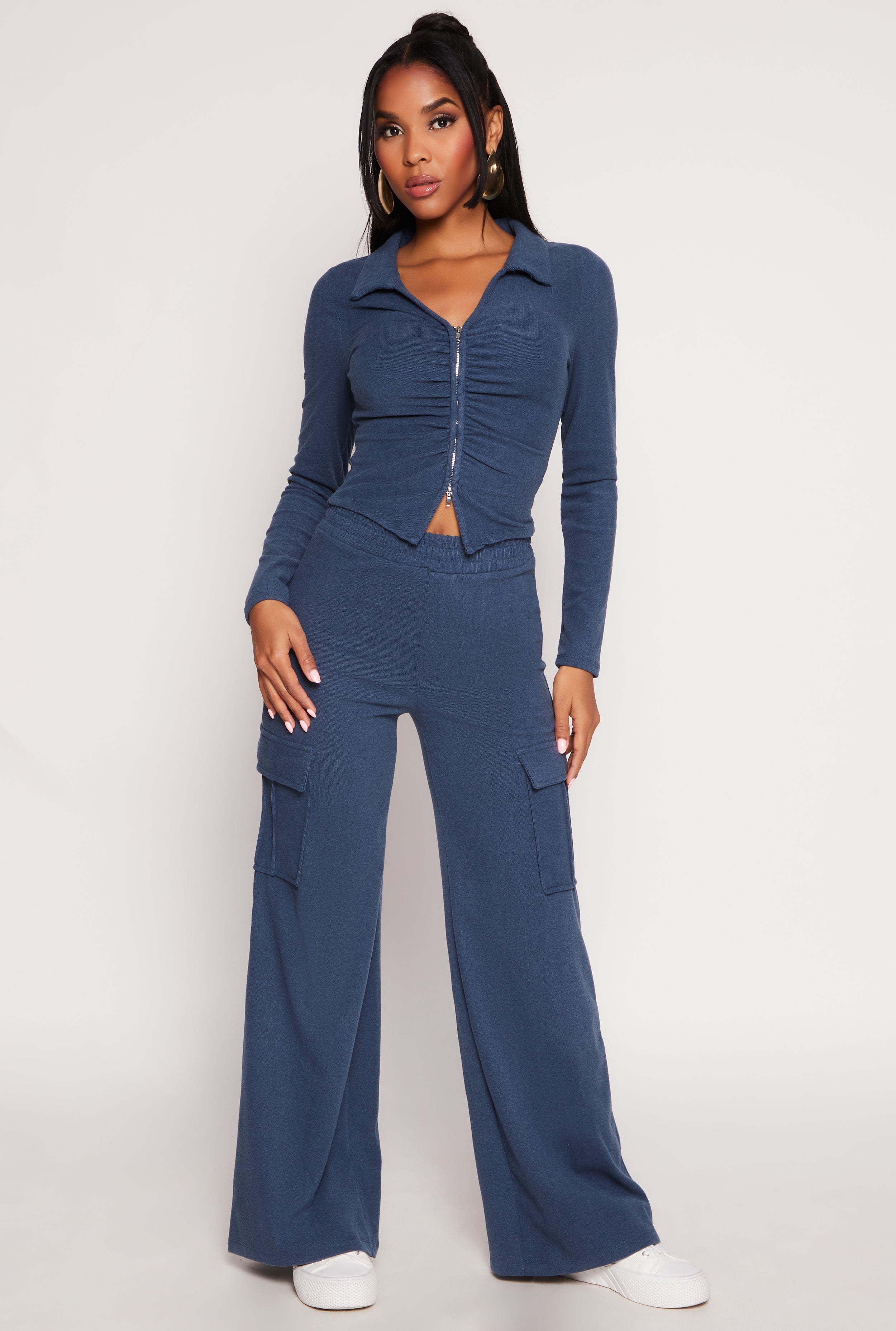 Iris Zip Front Collared Sweatshirt、mySite、camillekostekn