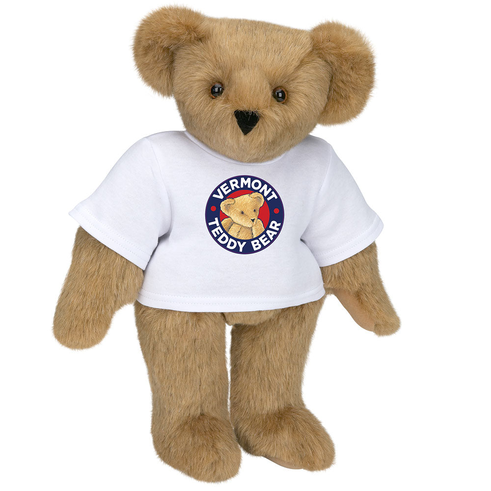 15 In. Classic Vermont Teddy Bear Logo T-Shirt Bear、mySite、g9winljtr
