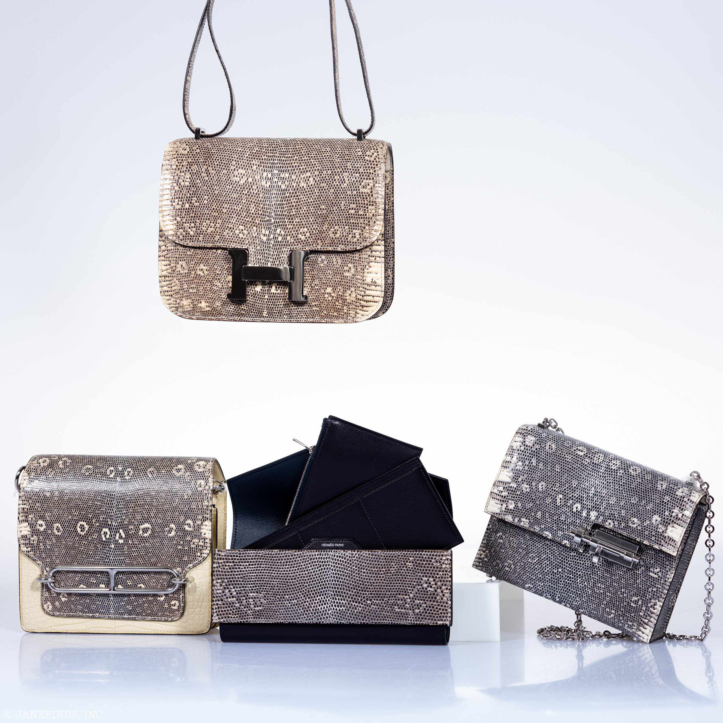 Hermès Bleu Indigo Evergrain & Lez Lisse Lizard Portefeuille Passant Long、mySite、garminoutage.com