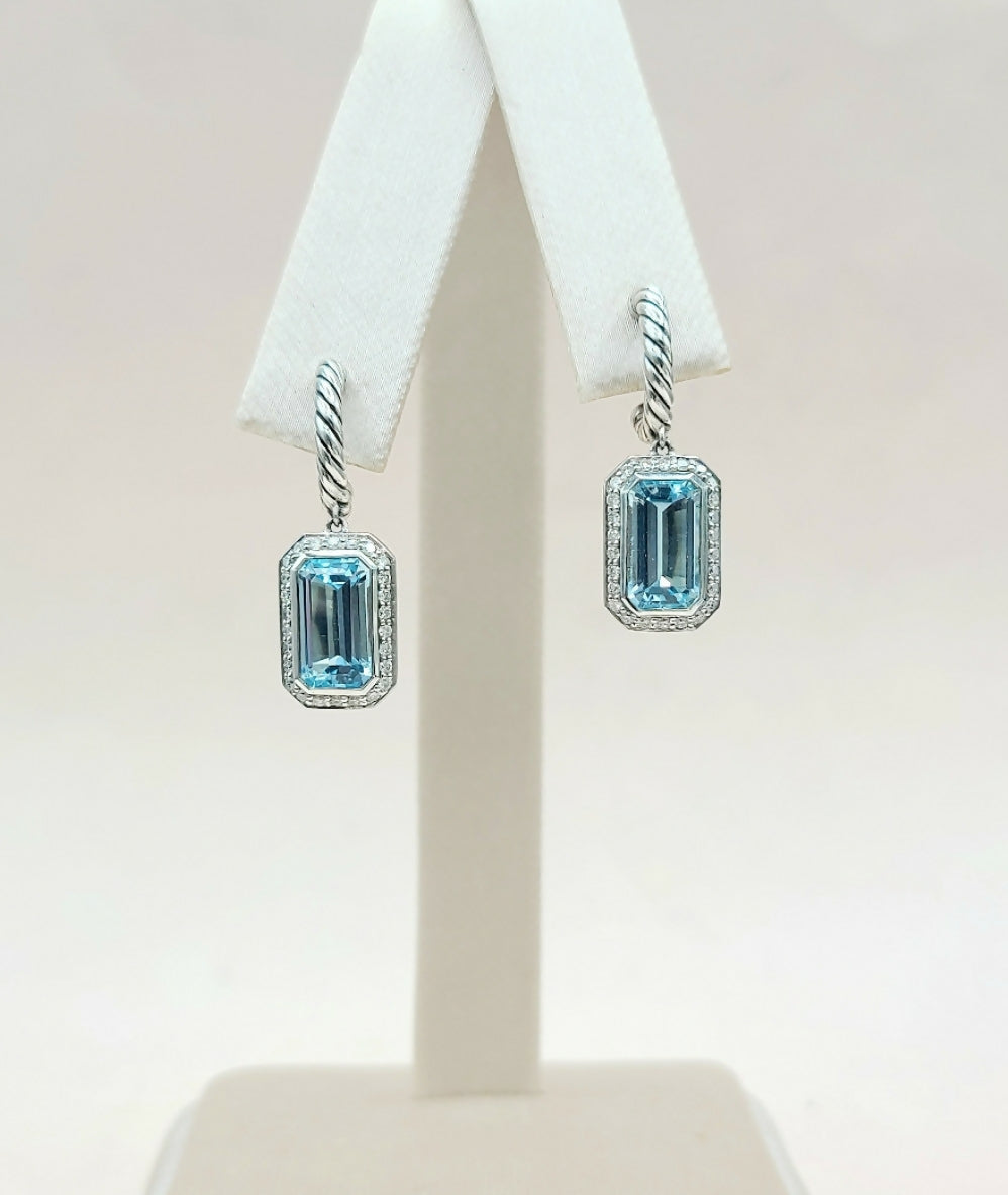 David Yurman Novella Drop Earrings Blue Topaz & Diamonds、mySite、hinf8tx79