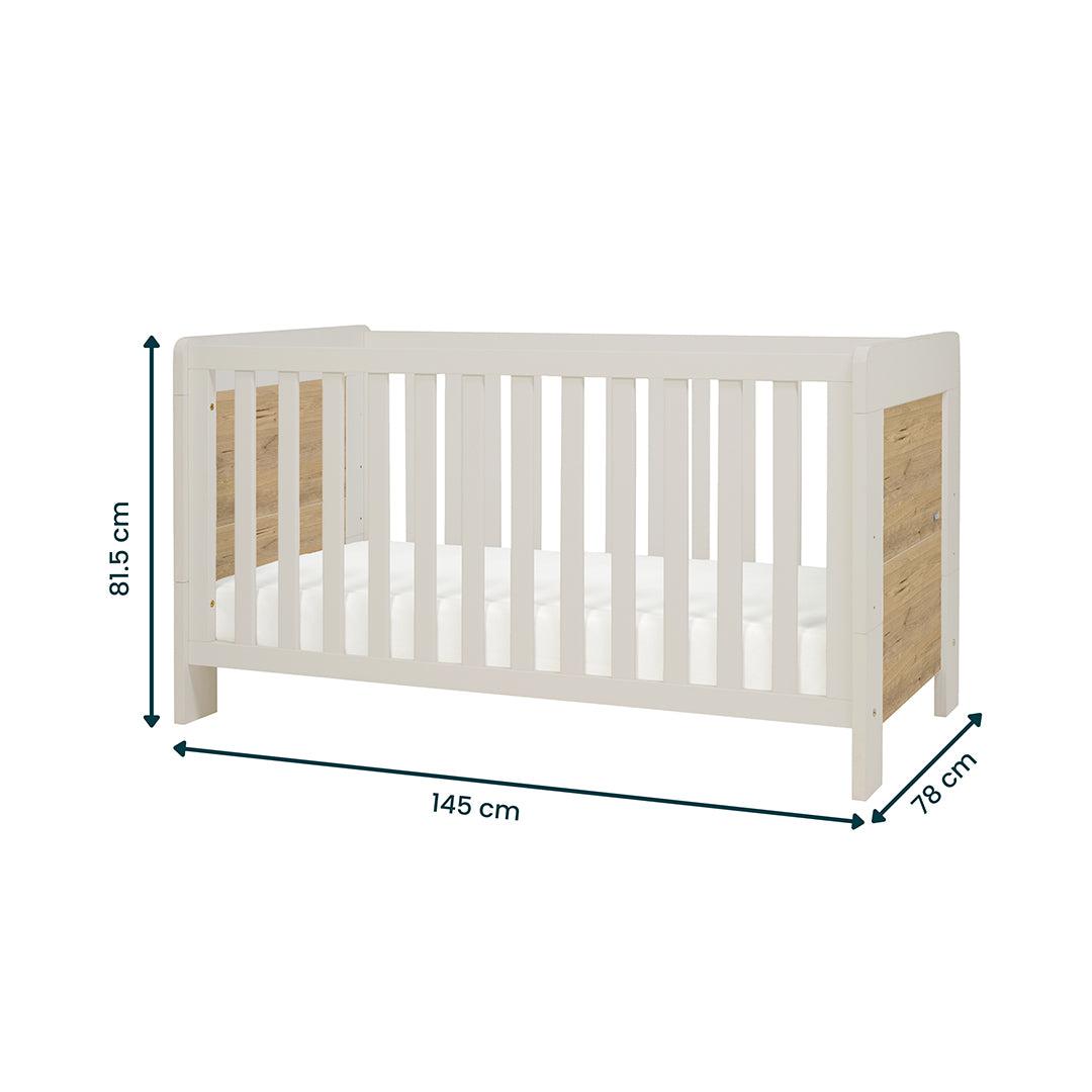  Tutti Bambini Essentials Alba Cot Bed - White Sand/ Distressed Oak、mySite、merchandisen