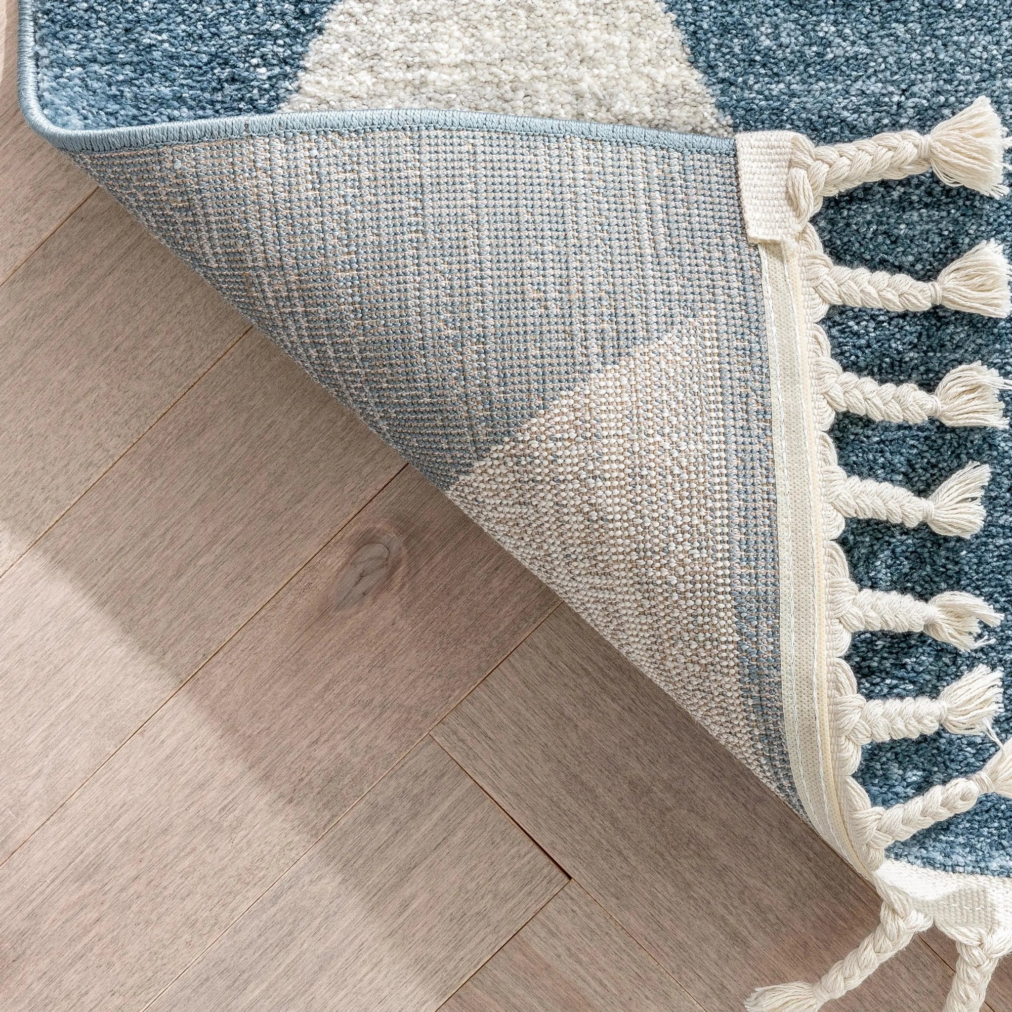 Triangles Modern Geometric Pattern Blue Kids Rug、mySite、gigharbornorthrealestate