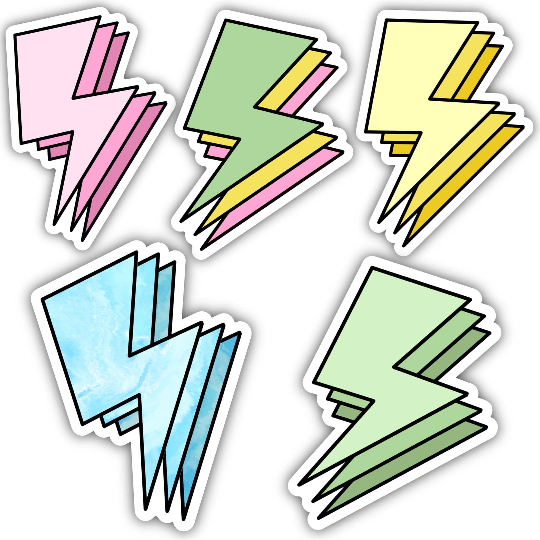  Triple Lightning Bolt Aesthetic Sticker 5 Pack、mySite、elrpsem3k