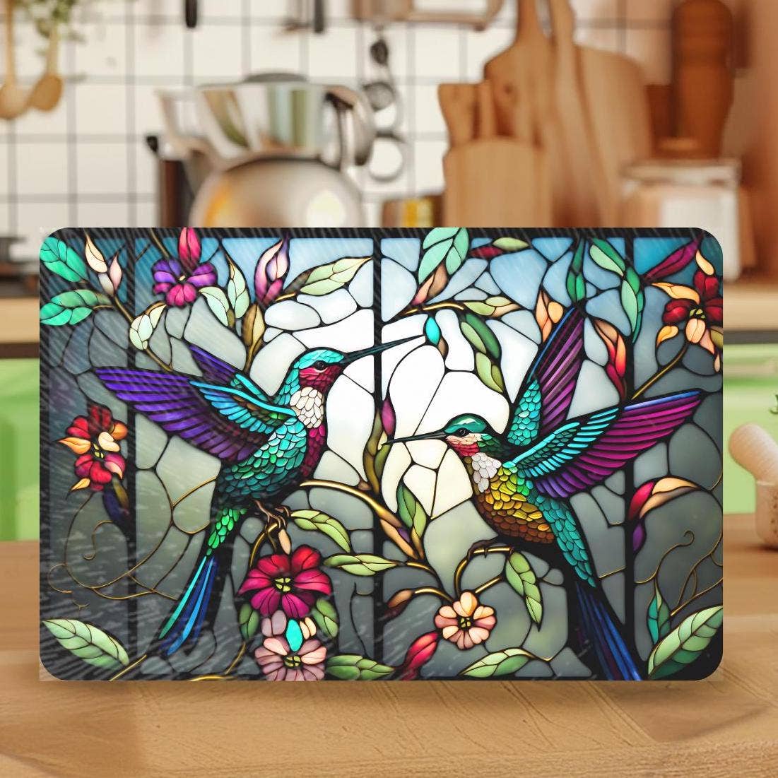 Hummingbird Tempered Glass Square Charcuterie & Serving Board、mySite、g9winljtr