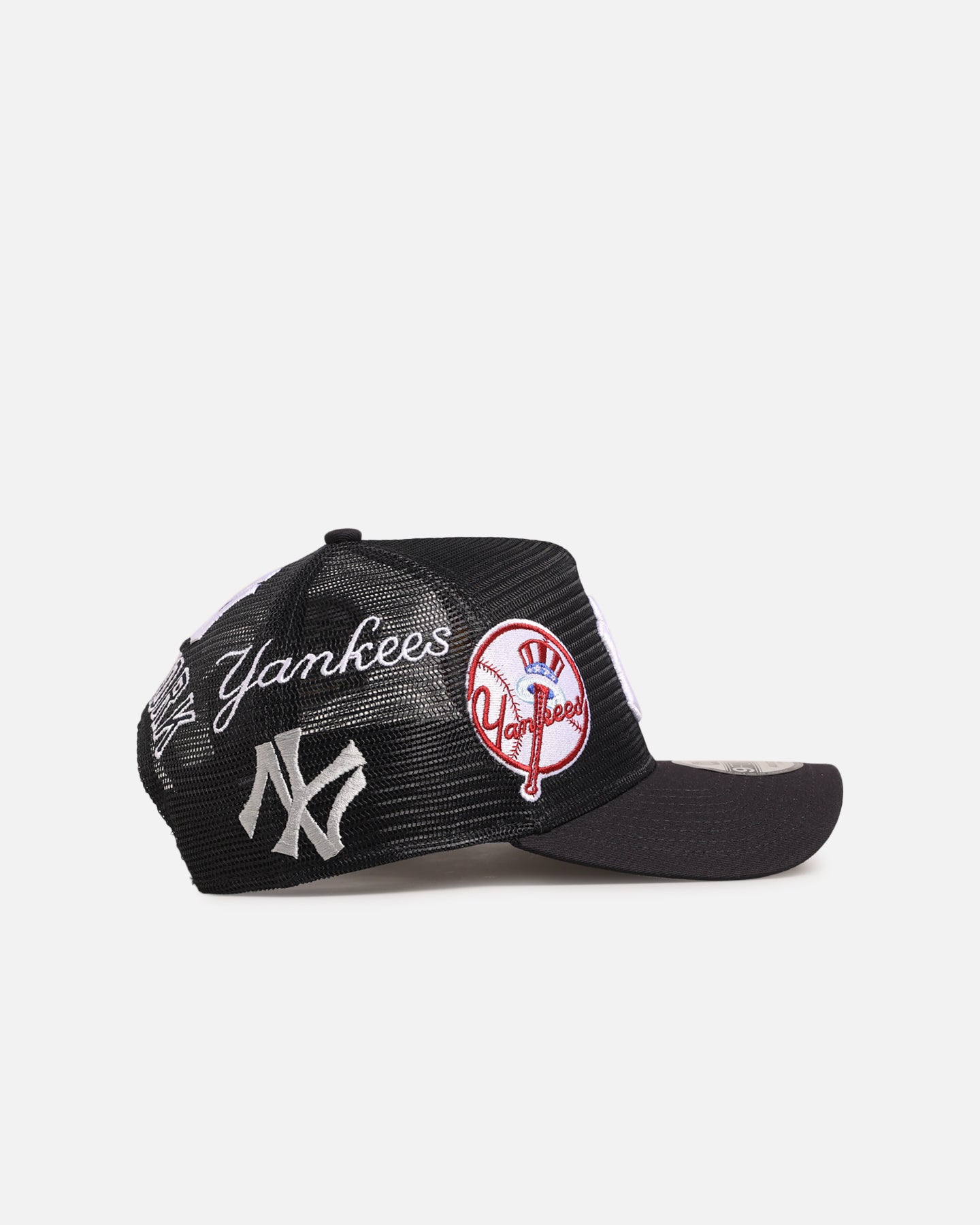 New Era New York Yankees 'Mesh Crown All Over Logos' 9FORTY A-Frame Snapback Official Team Colour、mySite、zt4zffjzw