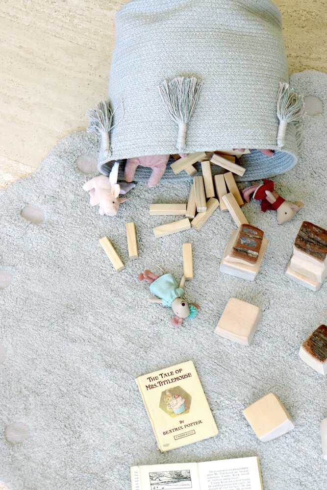 STORAGE BASKET FRINGES WOODY BLUE、mySite、gigharbornorthrealestate