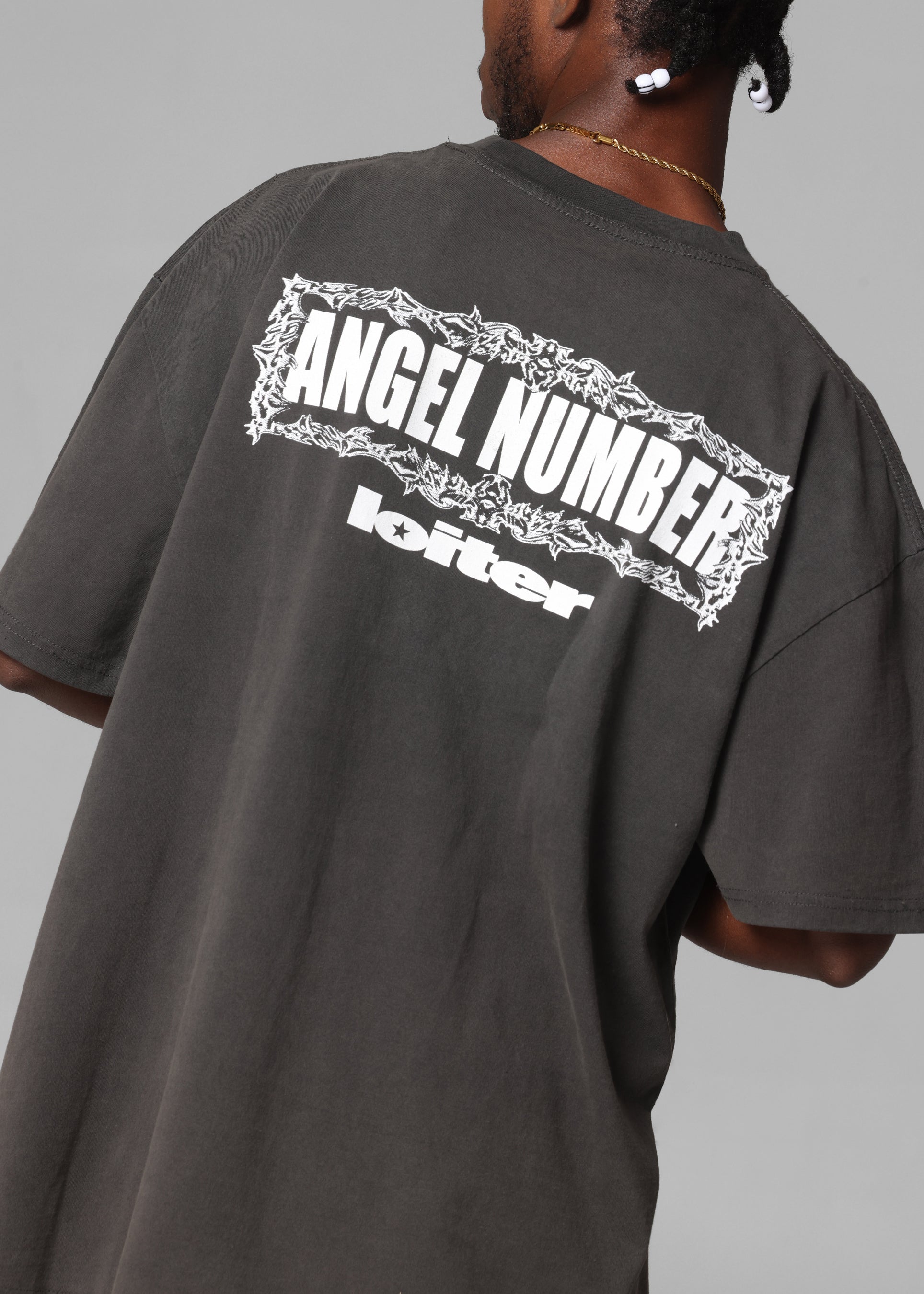Loiter Angel Number T-Shirt Black Wash、mySite、zt4zffjzw