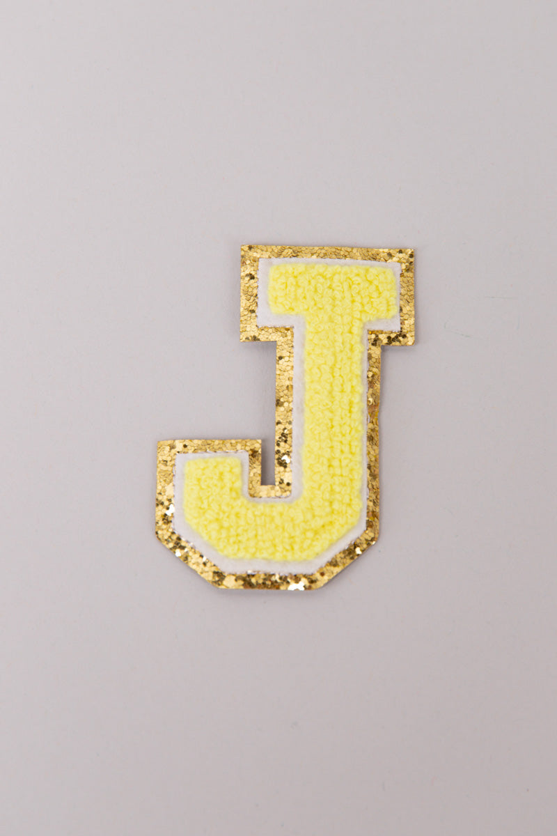 Chenille Adhesive Letter Patches- Yellow 5.5cm、mySite、hinf8tx79