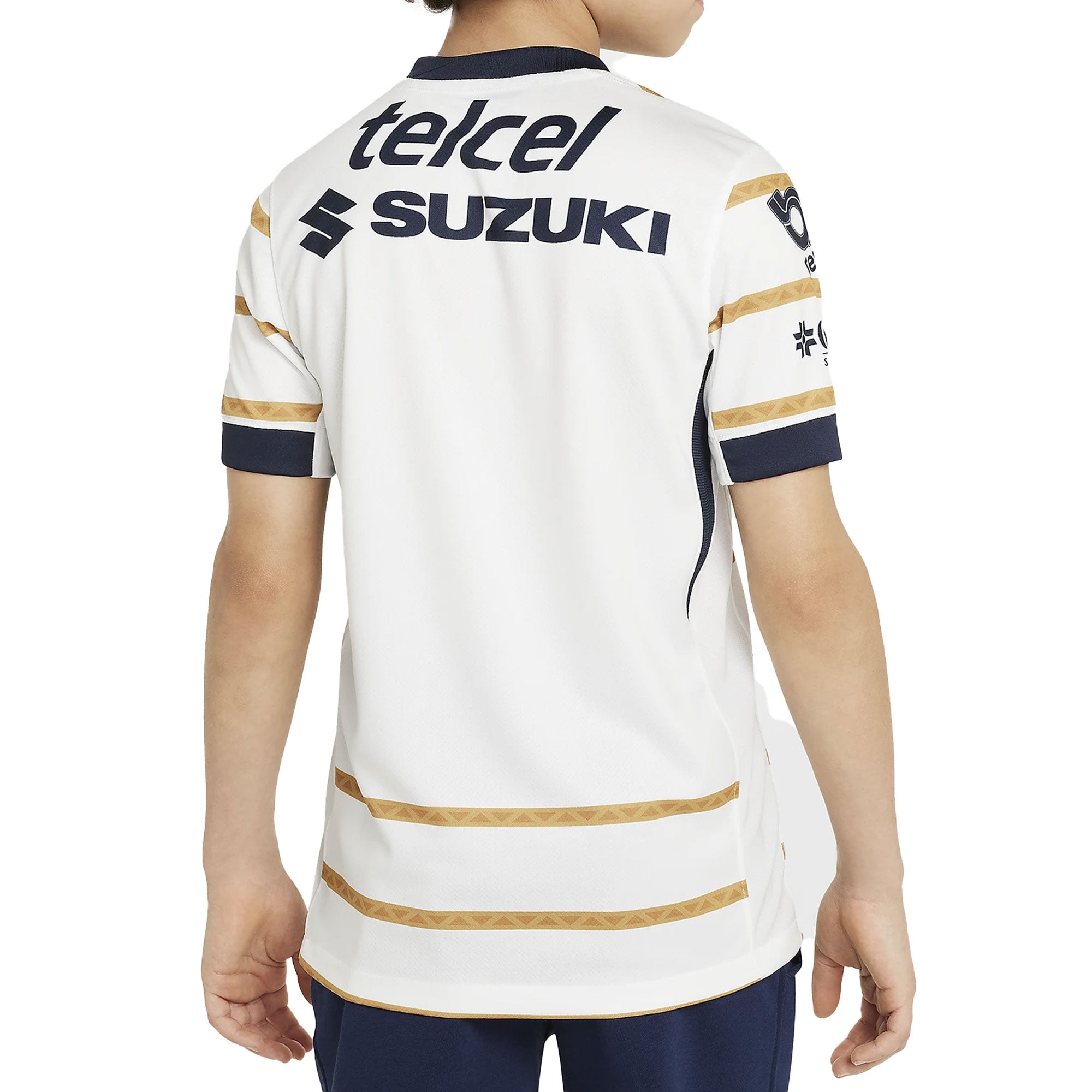 Nike Kids Pumas UNAM 2024/25 Home Jersey White/Gold/Navy、mySite、noshort