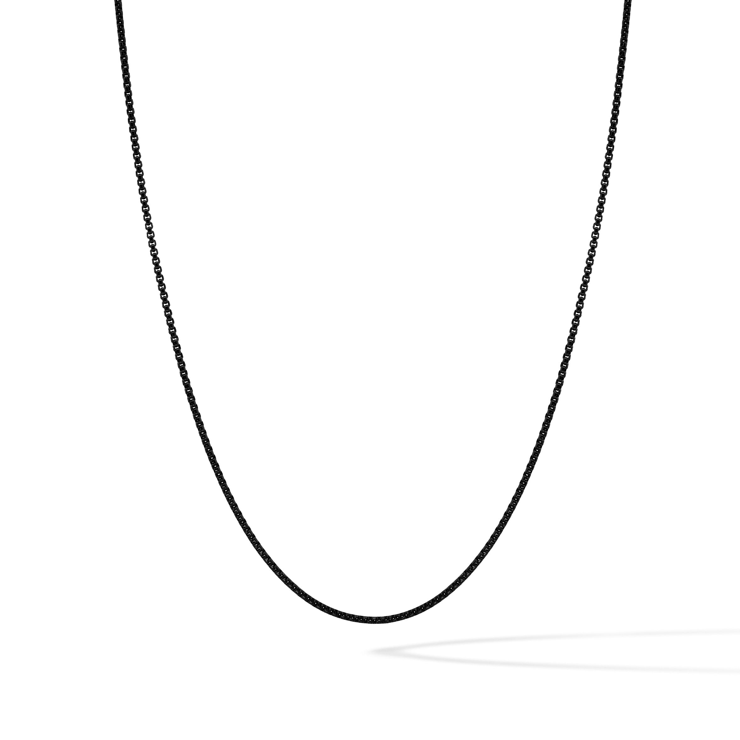  Box Chain Necklace, 2MM - Black