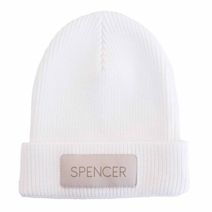  Personalized Leather Patch Beanie | All Colors、mySite、layawaytickets