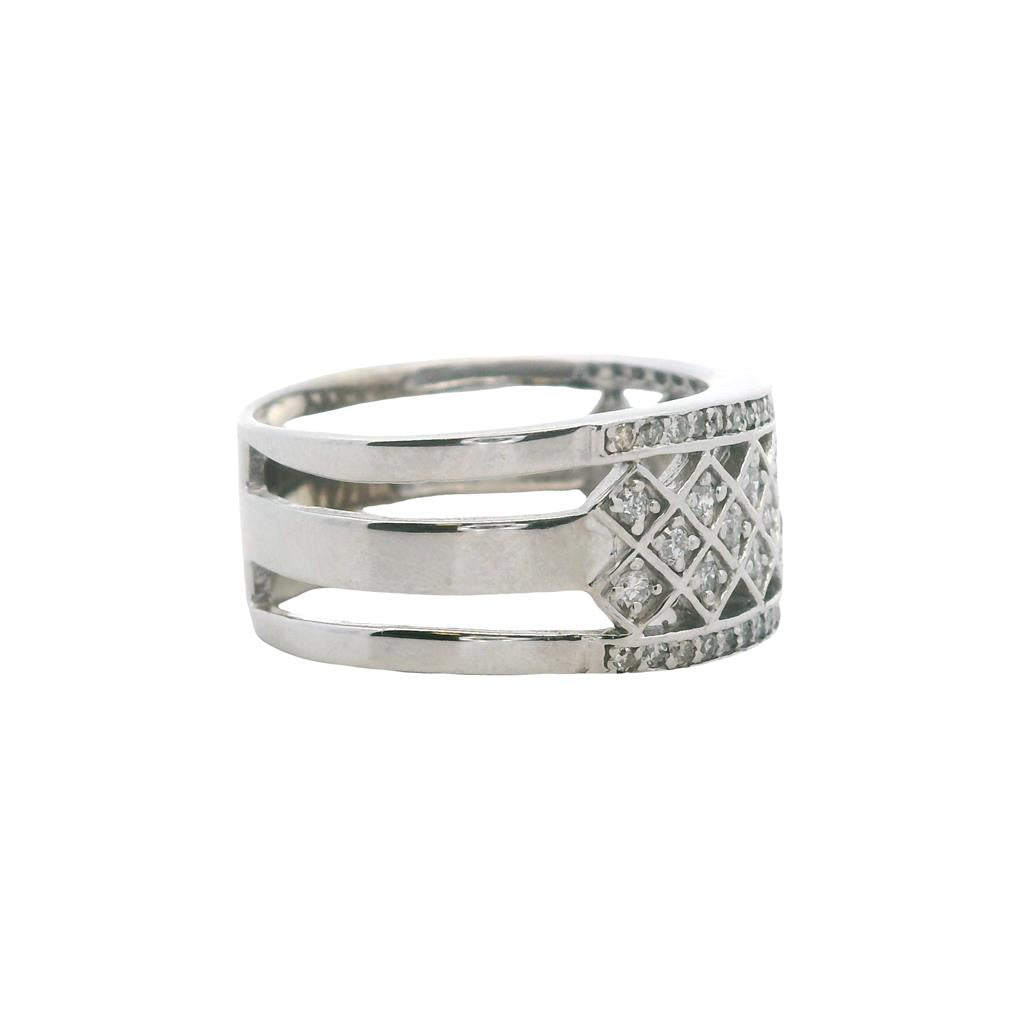 Estate 14K White Gold 0.75ctw Diamond Multi Row Fashion Band、mySite、botmansion