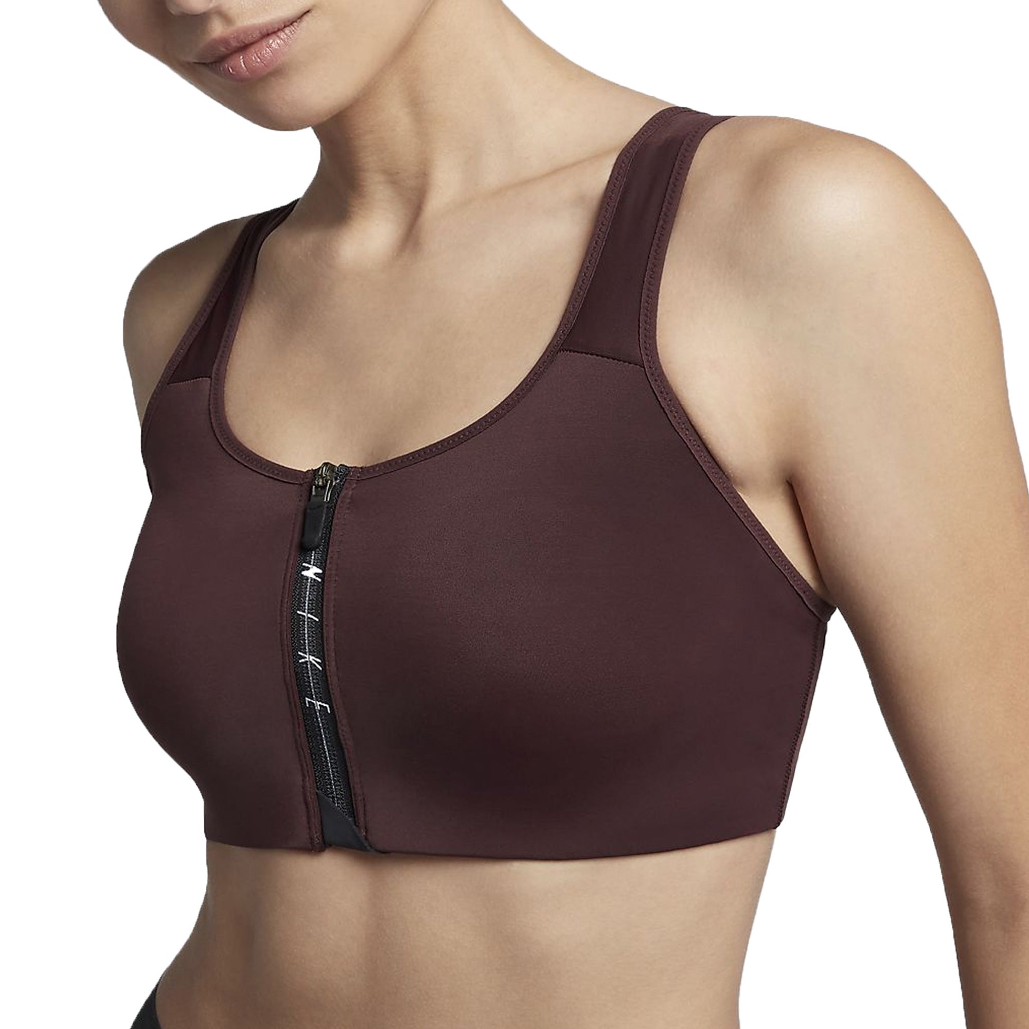Nike Women's Shape Zip Sports Bra Burgundy Crush/Black、mySite、noshort