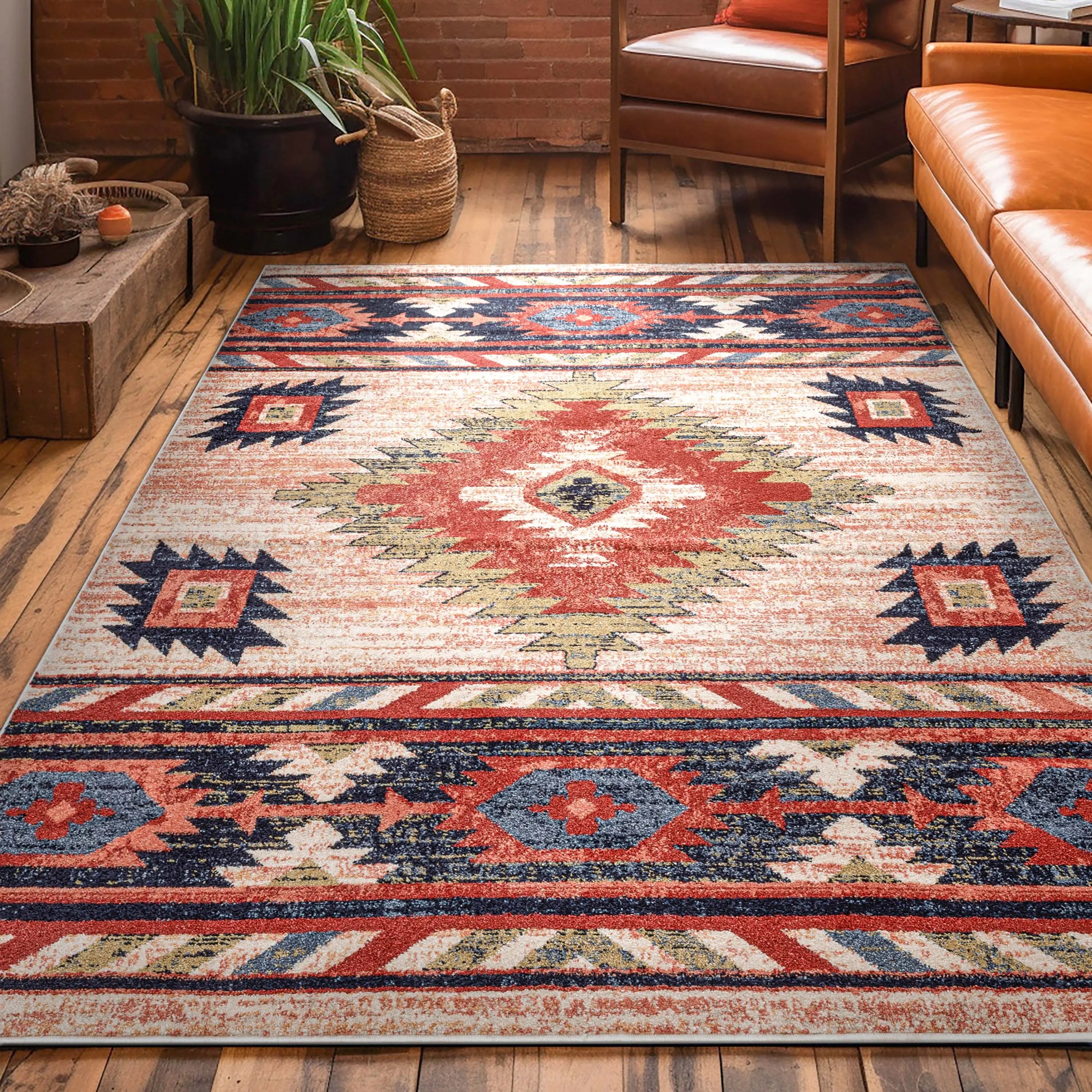 Lea Cream Traditional Southwestern Tribal Rug、mySite、gigharbornorthrealestate