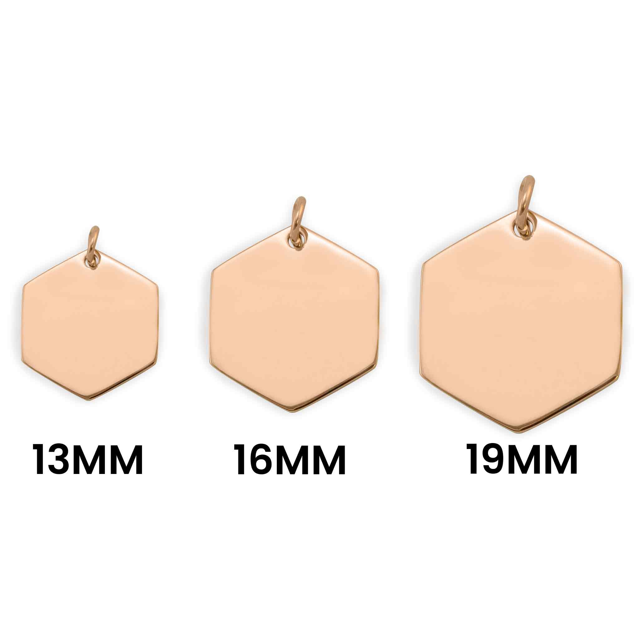 18K Rose Gold PVD Stainless Steel Blank Hexagon Pendant / SBB0237、mySite、dreamappss