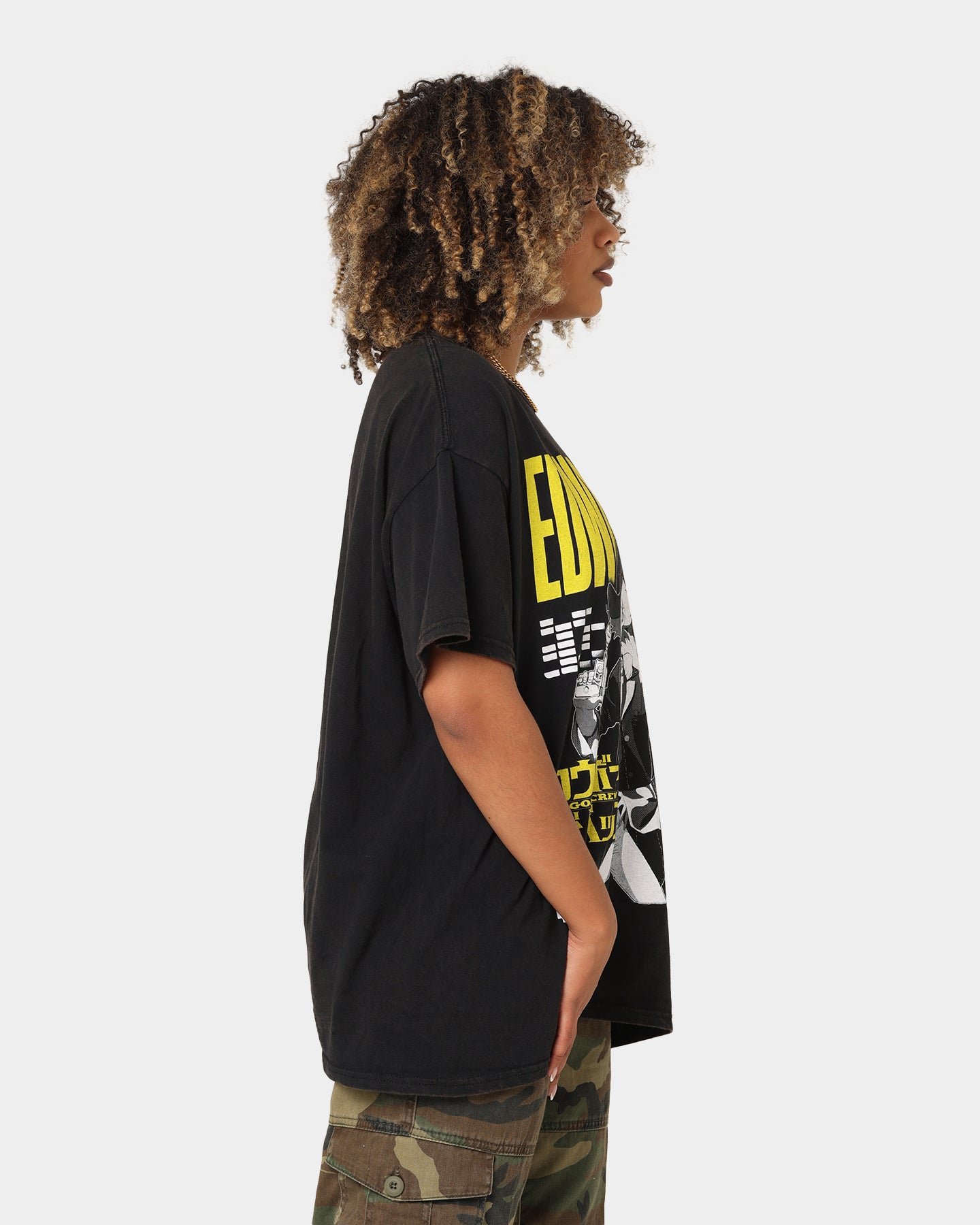 Goat Crew X Cowboy Bebop Edward Vintage T-Shirt Washed Black、mySite、zt4zffjzw
