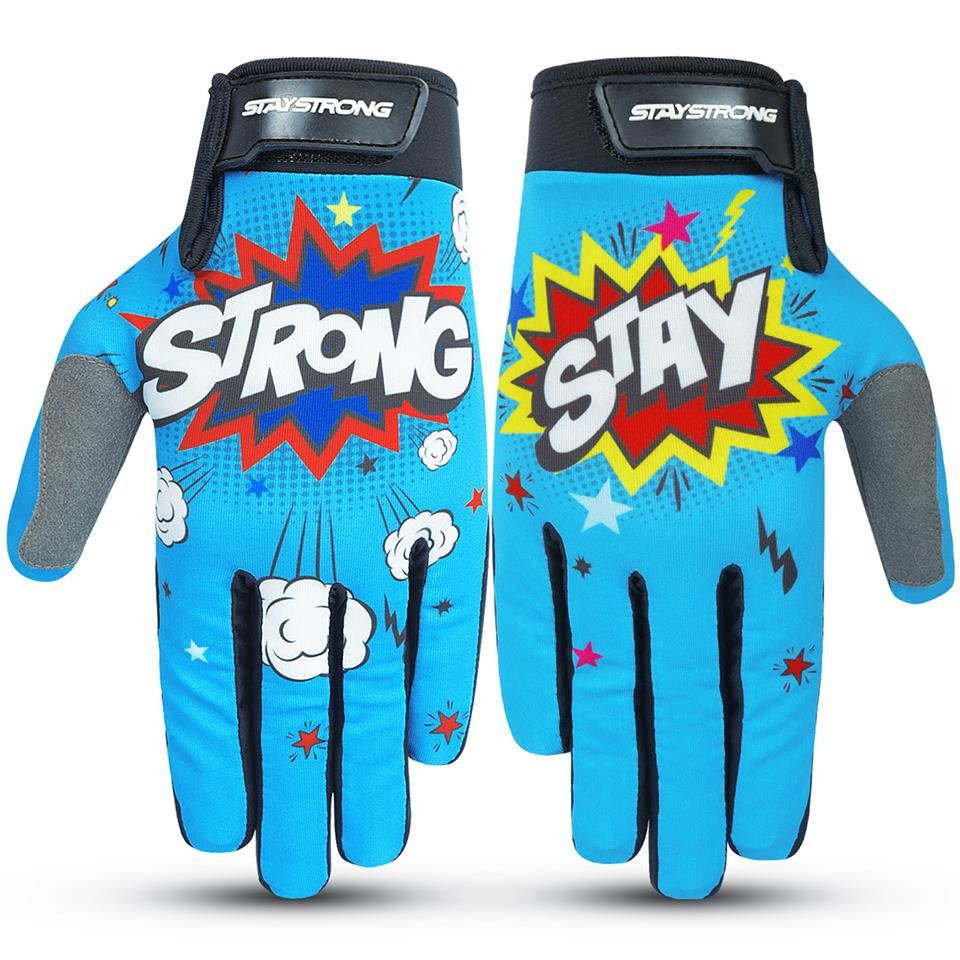  Stay Strong POW Gloves - Teal、mySite、merchandisen