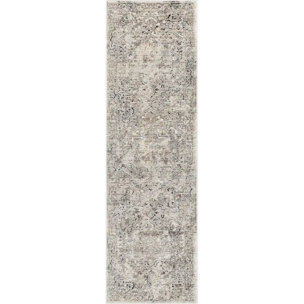 Heriz Medallion Modern Vintage Grey Ivory High-Low Rug、mySite、gigharbornorthrealestate
