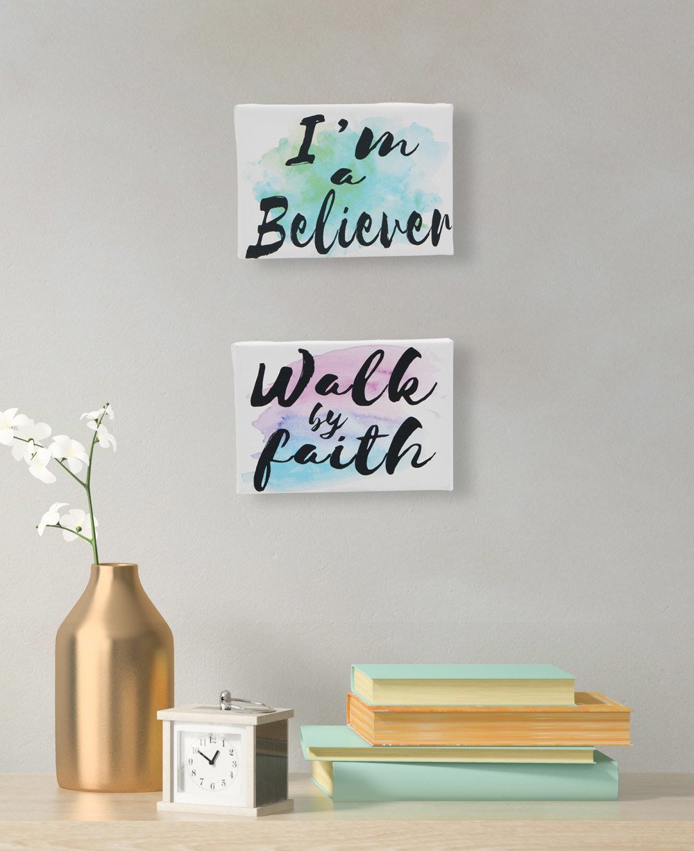 Set of 2 Watercolor Faith Signs, USA、mySite、topwebapps