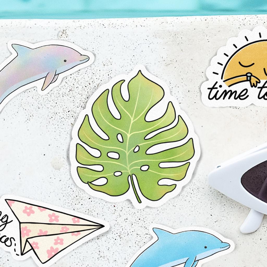  Green Leaf Aesthetic Sticker - Monstera、mySite、elrpsem3k