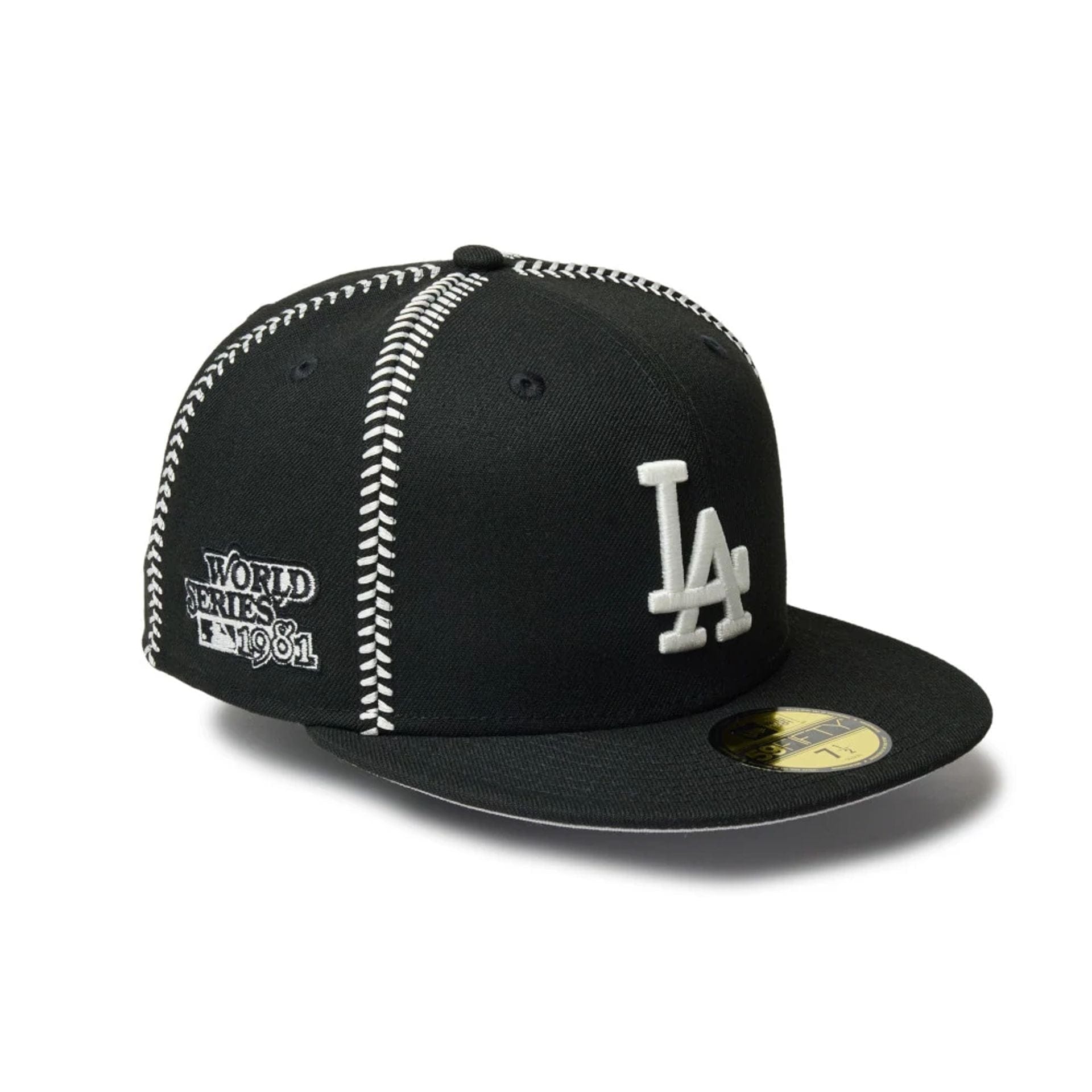 LA Dodgers MLB Ball Stitch Black 59FIFTY Fitted Cap、mySite、vikingsvslions