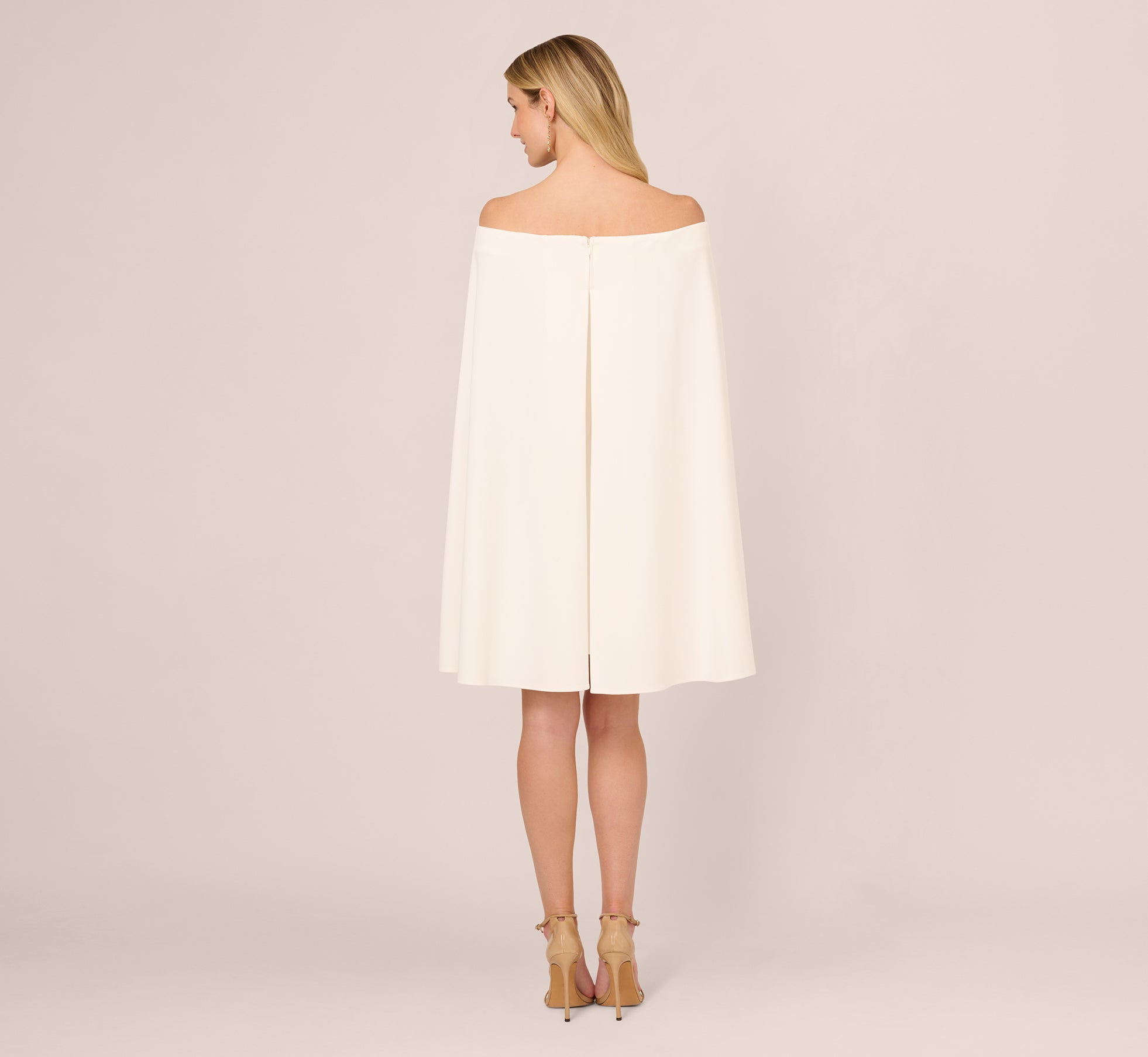 Off The Shoulder Cape Dress In Ivory、mySite、solidvoid