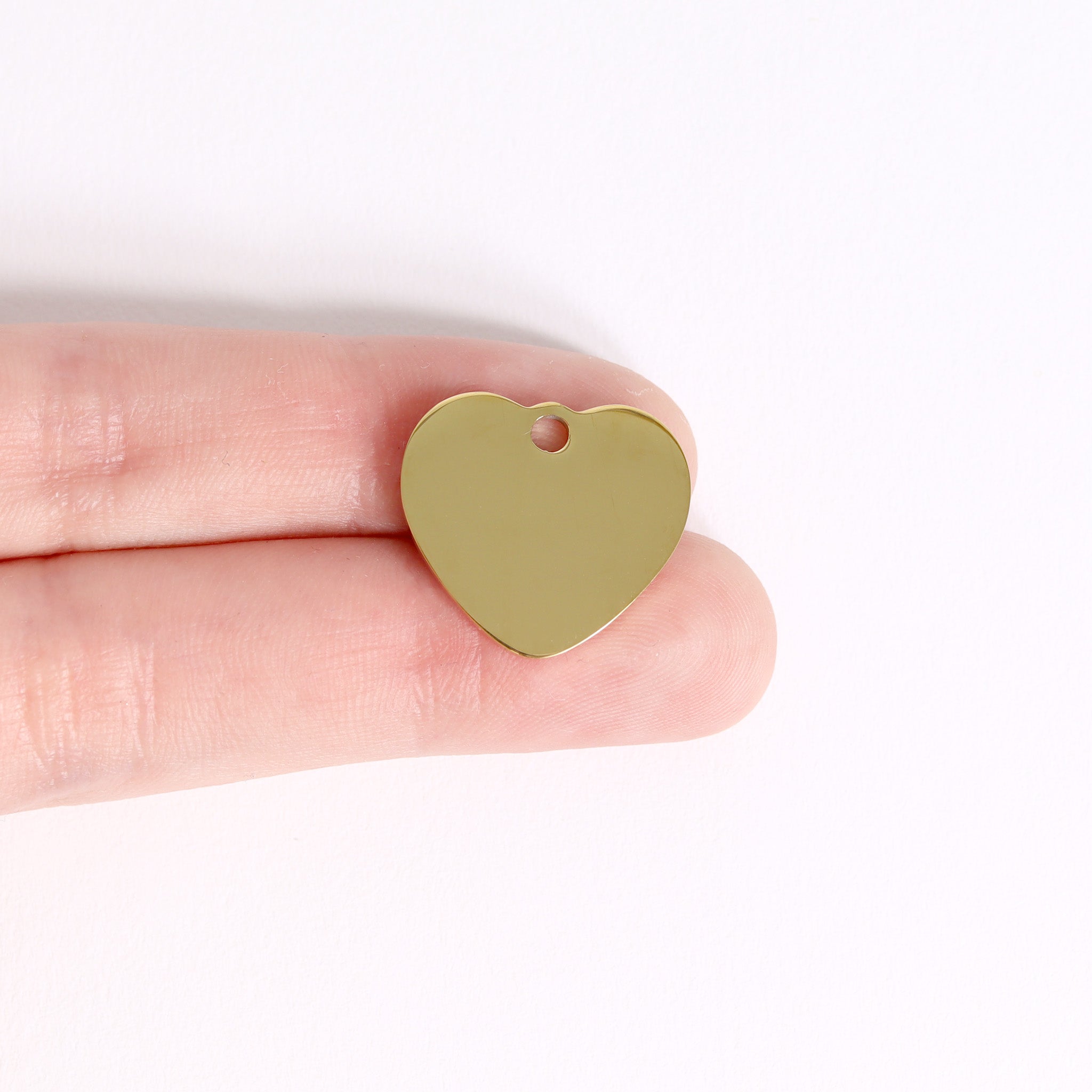 18K Gold PVD Stainless Steel Heart Pet Tag / PDL0131、mySite、dreamappss