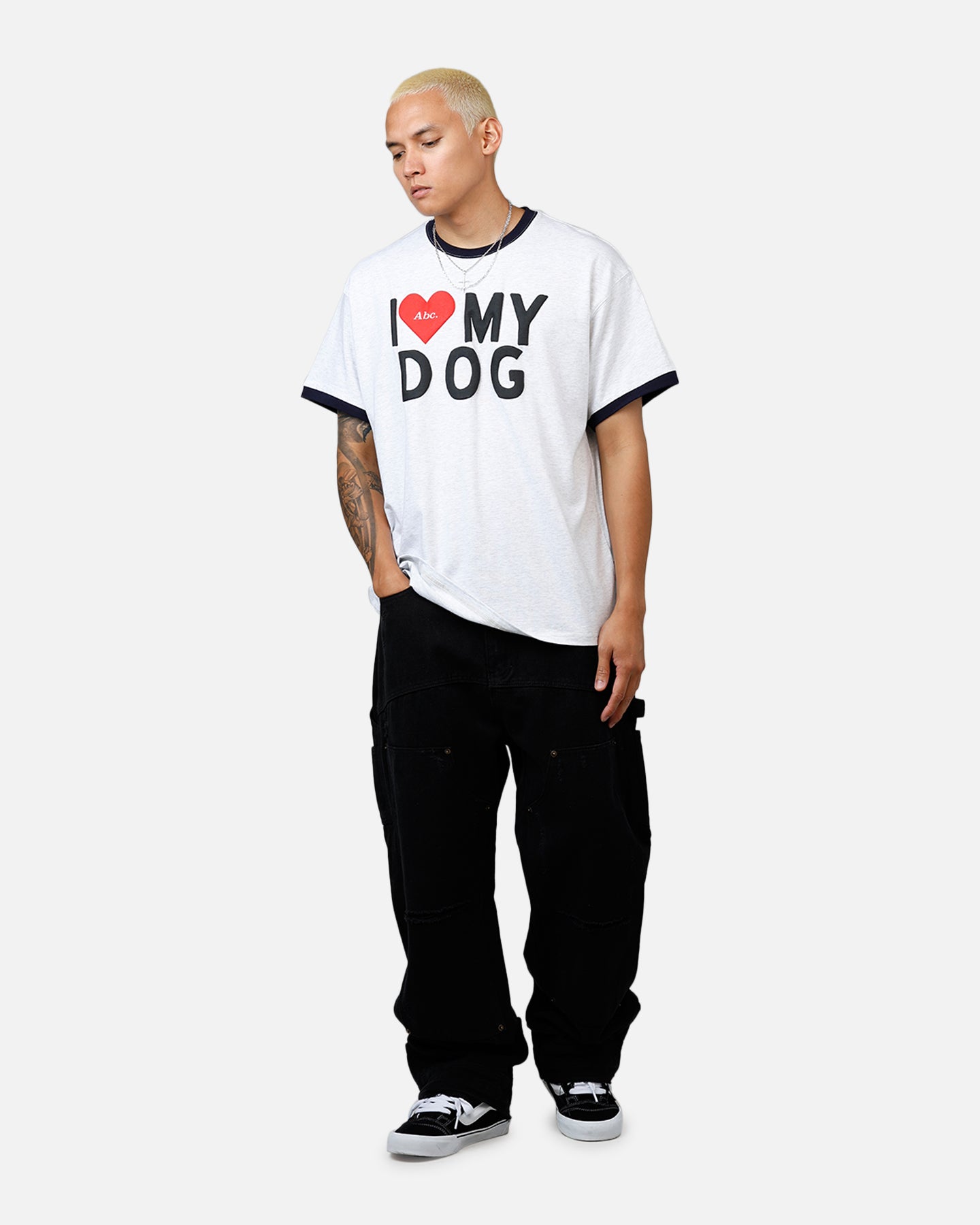 AB I Love My Dog Ring T-Shirt Heather Grey、mySite、zt4zffjzw