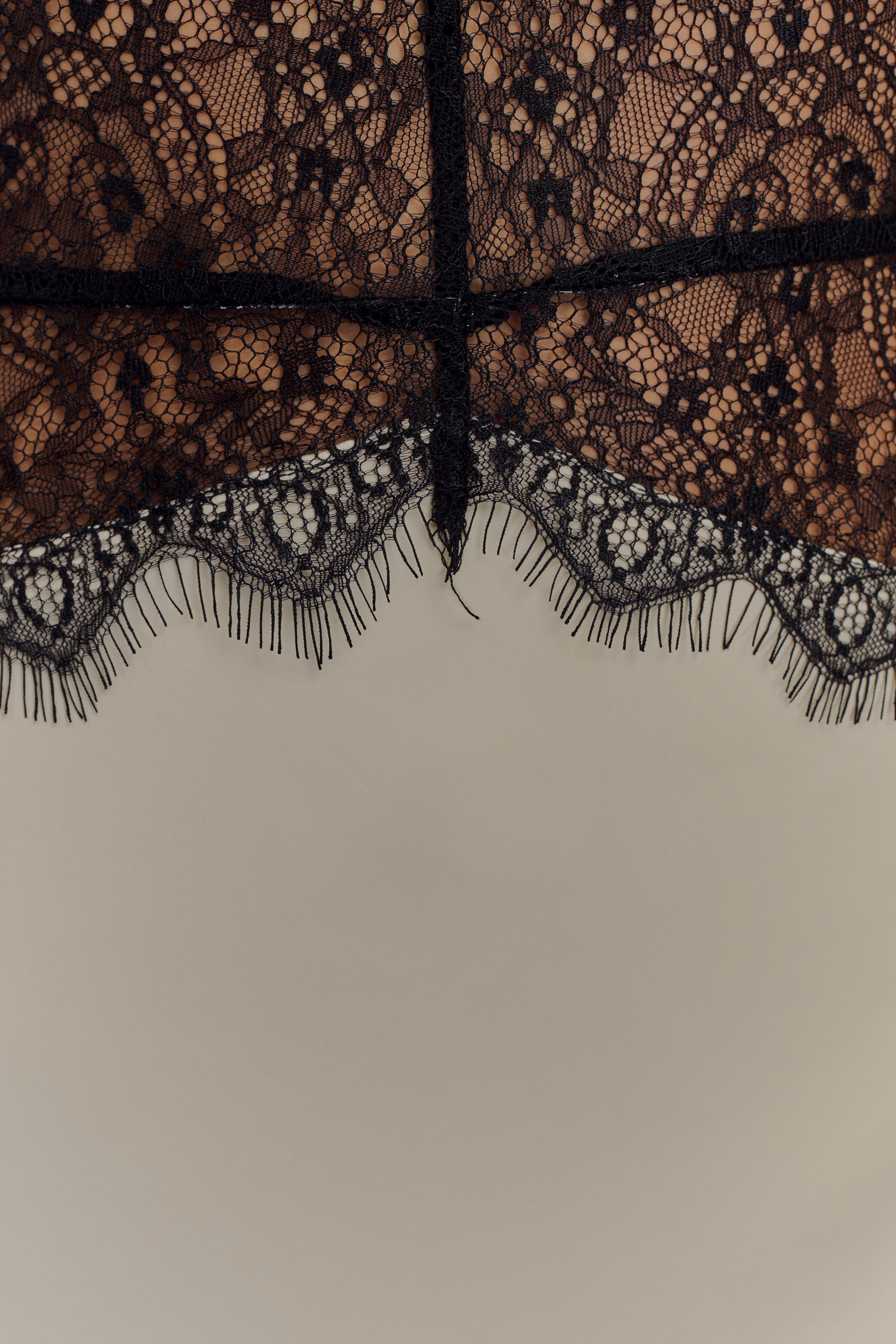 Dinah Lace And Satin Maxi Dress - Black/Ivory、mySite、solidvoid