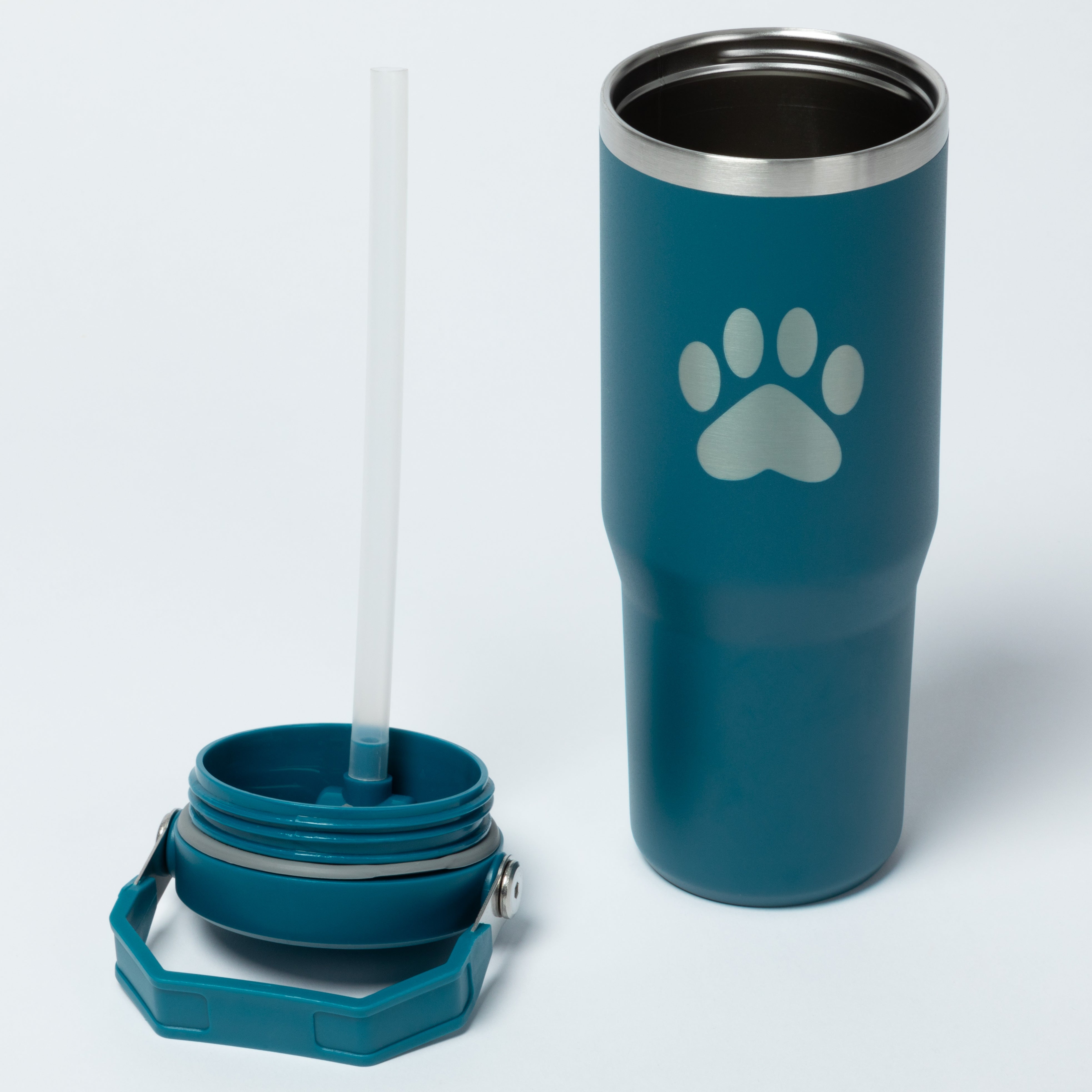 Paw Print Stainless Steel Tumbler with Flip Straw - 30 oz、mySite、camillekostekn