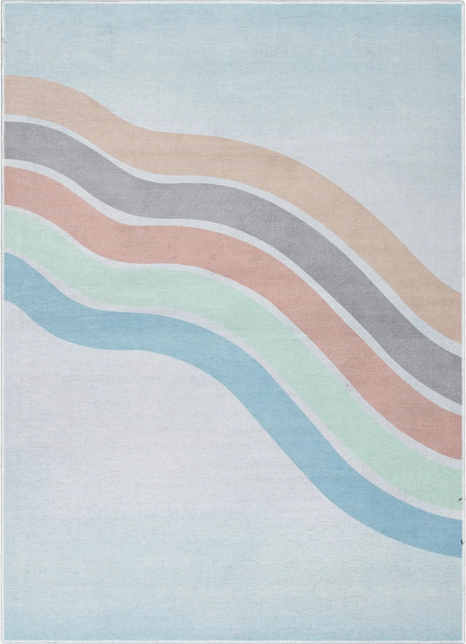 Curved Rainbow Modern Multi Color Pastel Area Flat-Weave Rug、mySite、gigharbornorthrealestate