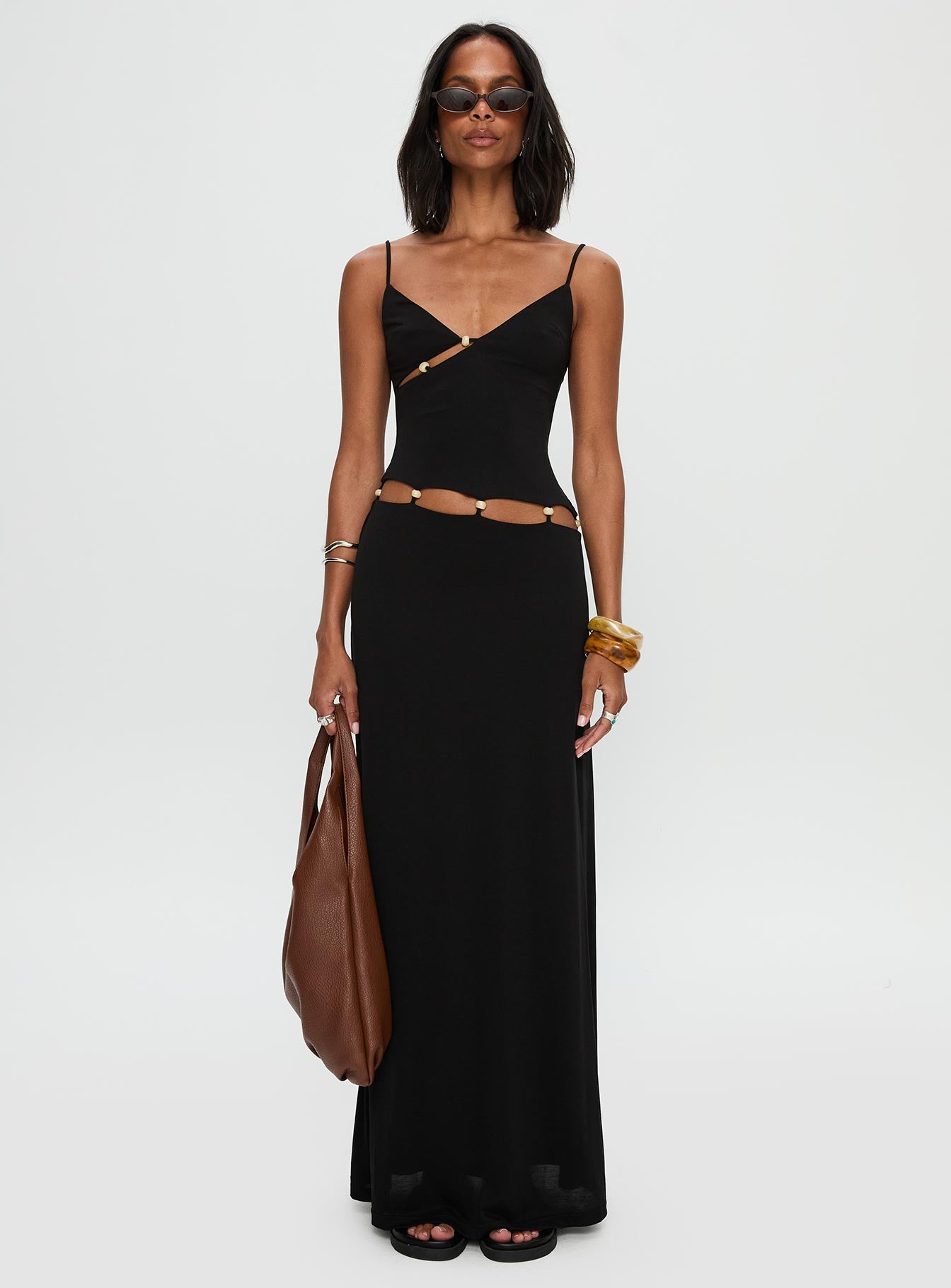 Allspice Beaded Maxi Dress Black、mySite、solidvoid