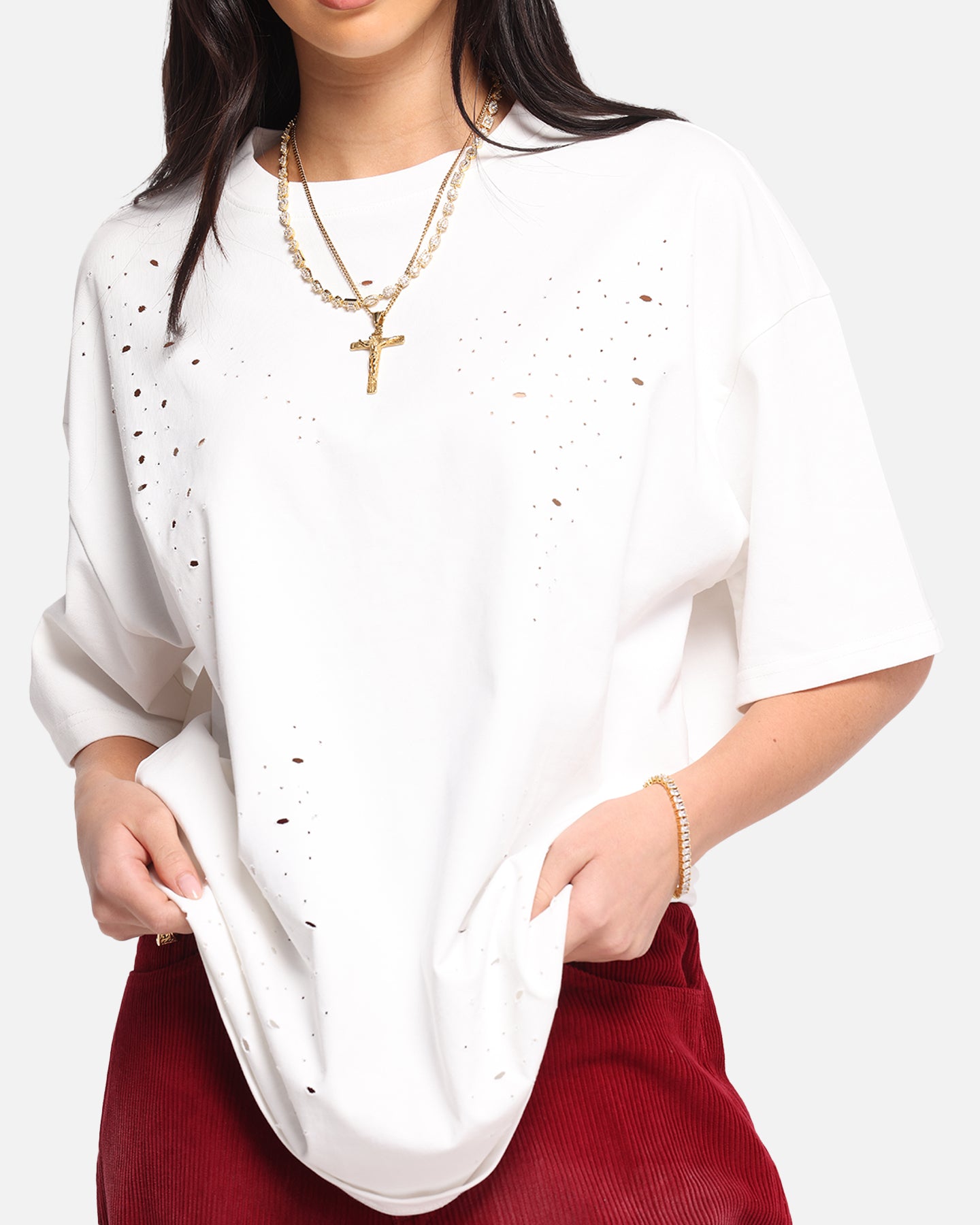 XXIII Distressed T-Shirt White、mySite、zt4zffjzw