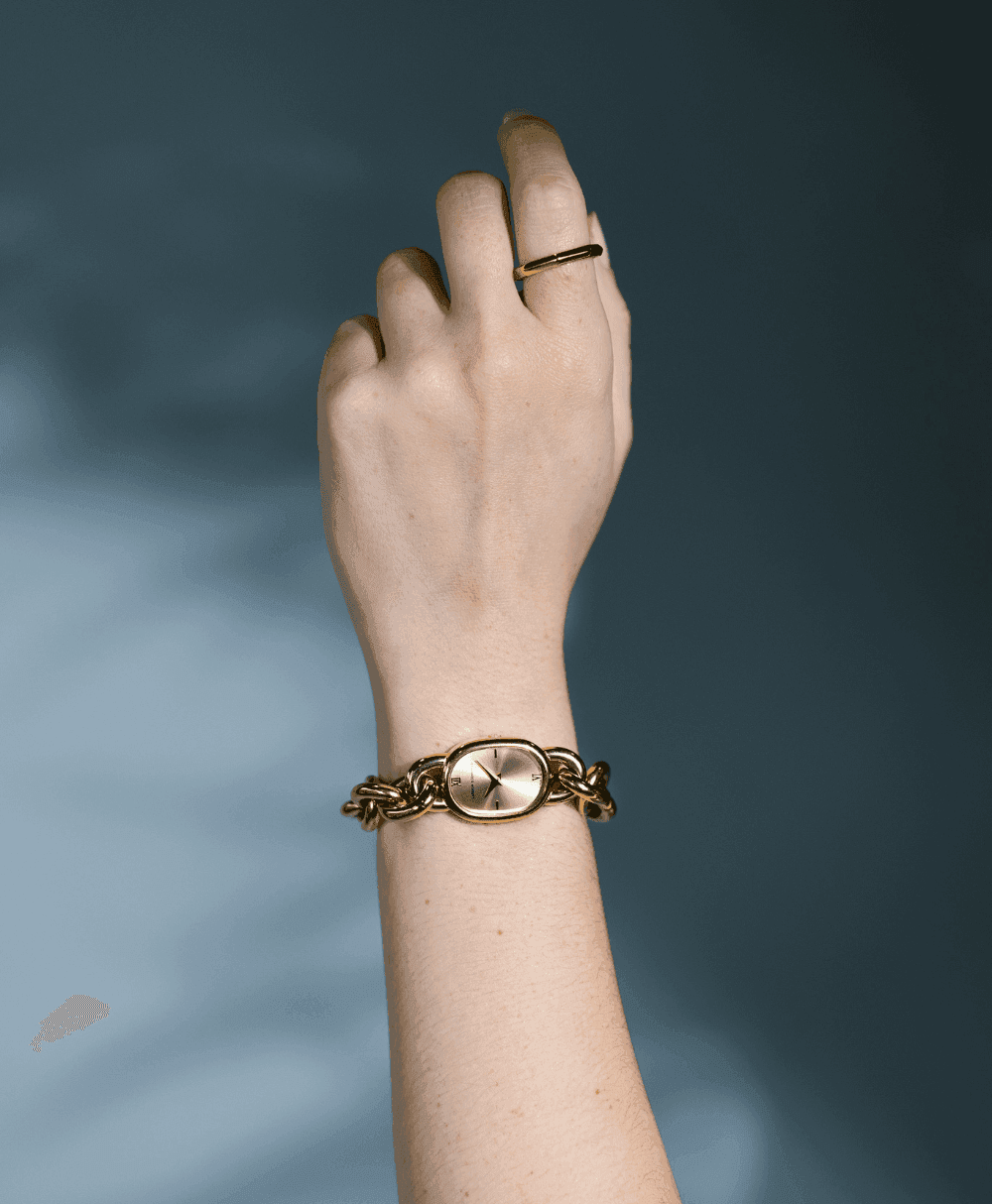  Bo Hex Ring 18ct Gold Plated