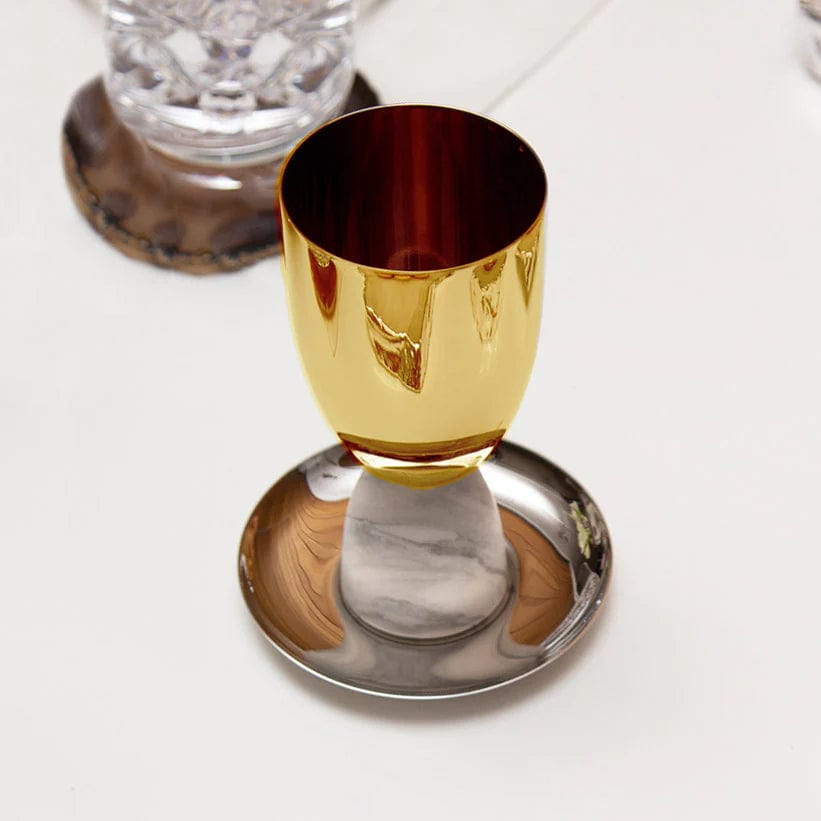 Coluna Marble Kiddush Cup by Anna New York - Gold、mySite、topwebapps