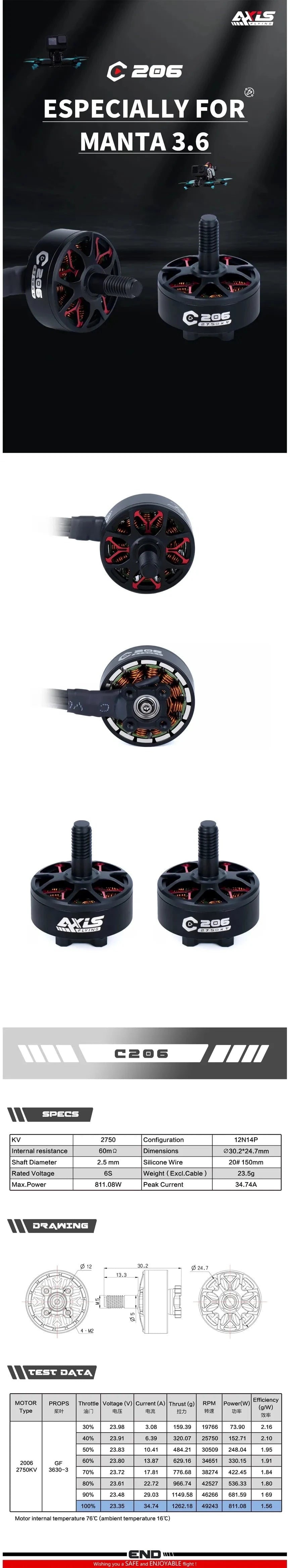 Axisflying C206 2006 Motor - 1960KV