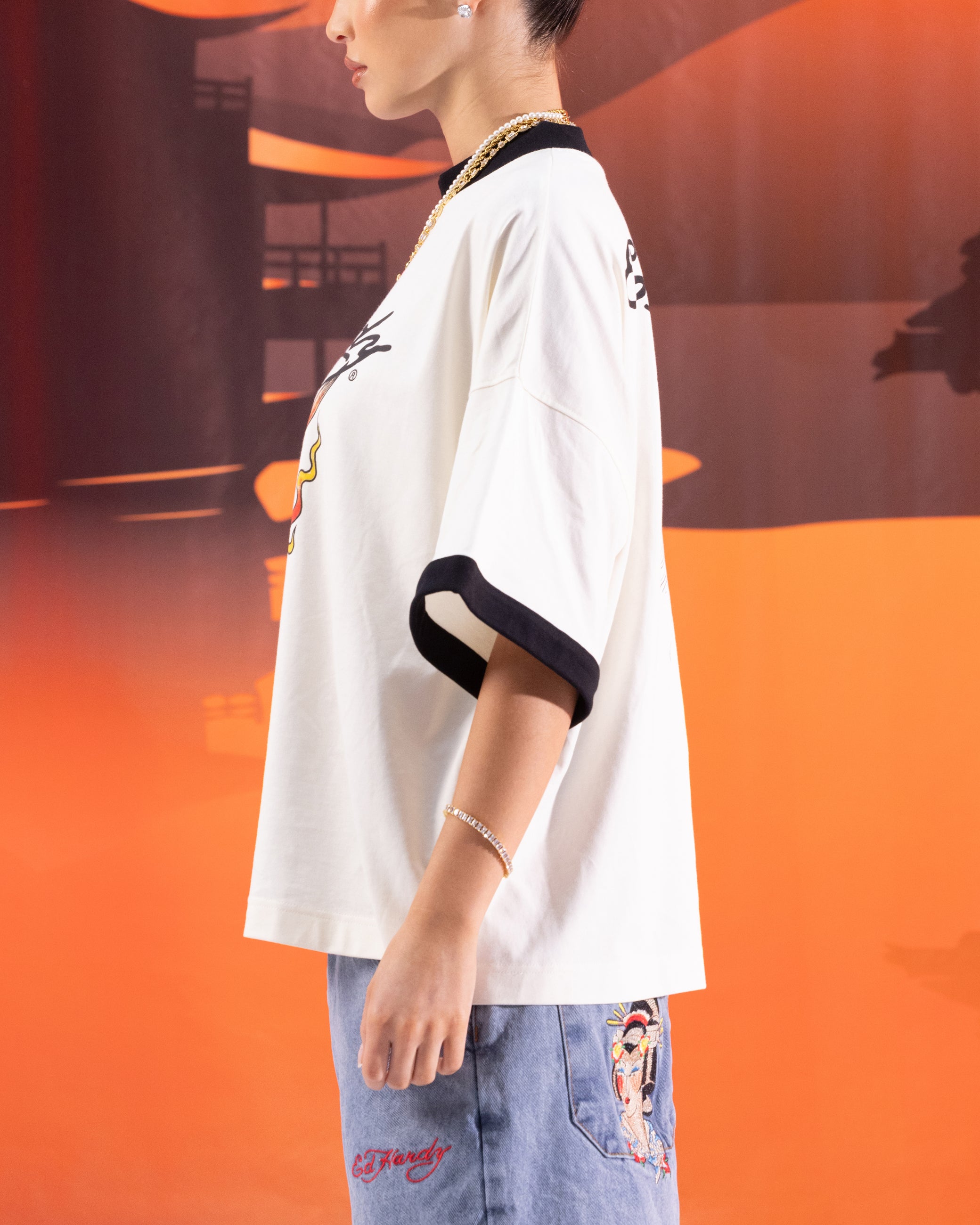 Ed Hardy Devil Ringer T-Shirt Off White、mySite、zt4zffjzw