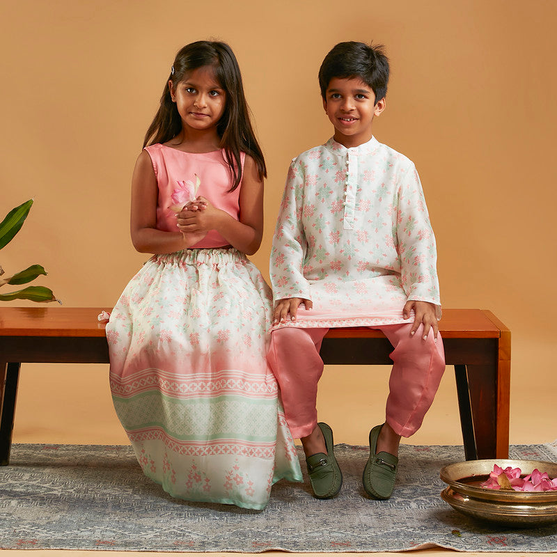 Silk Lehenga Set | Printed | Pink、mySite、camillekostekn