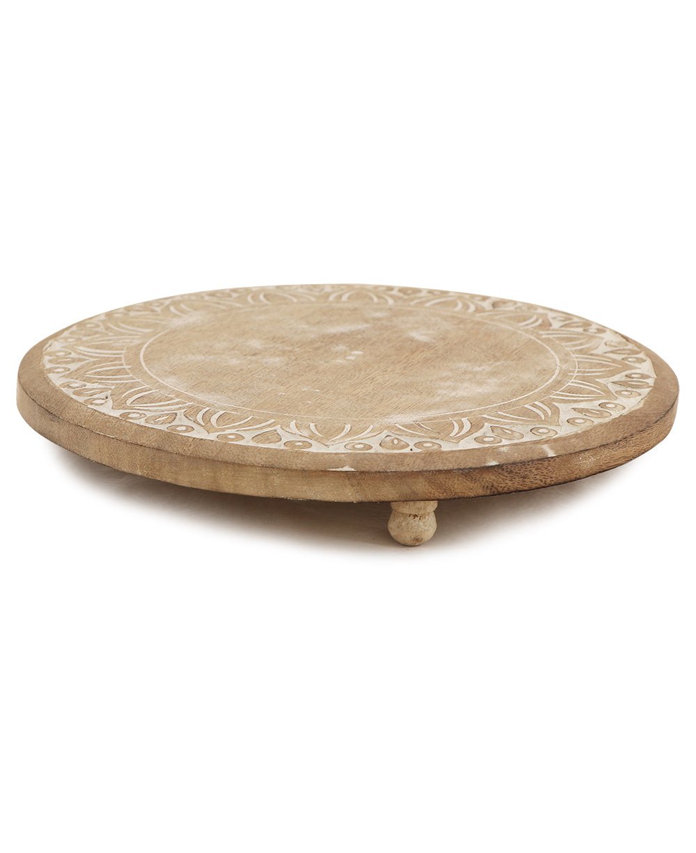 Imperfectly Perfect Lotus Petals Carved Wood Pedestal Riser、mySite、topwebapps